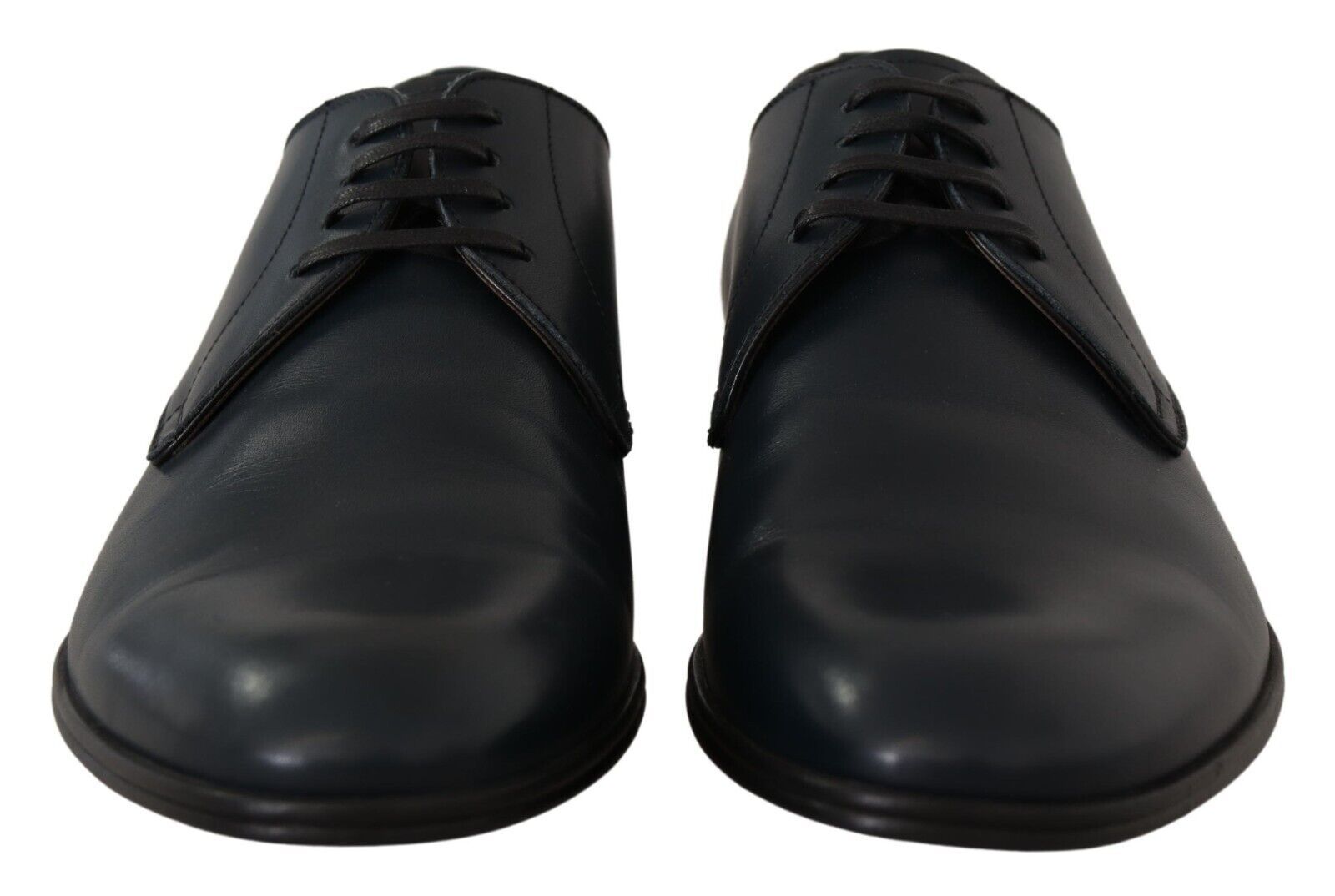 Dolce & Gabbana Navy Blue Leather Lace Up Formal Derby Shoes - DEA STILOSA MILANO