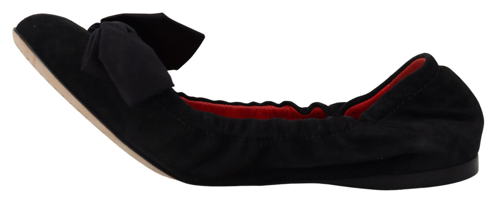 Dolce & Gabbana Black Suede Flat Slip On Ballet Shoes - DEA STILOSA MILANO