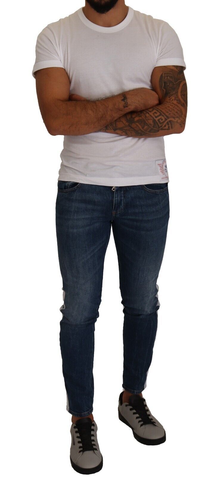 Dolce & Gabbana Blue Washed Cotton Skinny Denim Jeans - DEA STILOSA MILANO