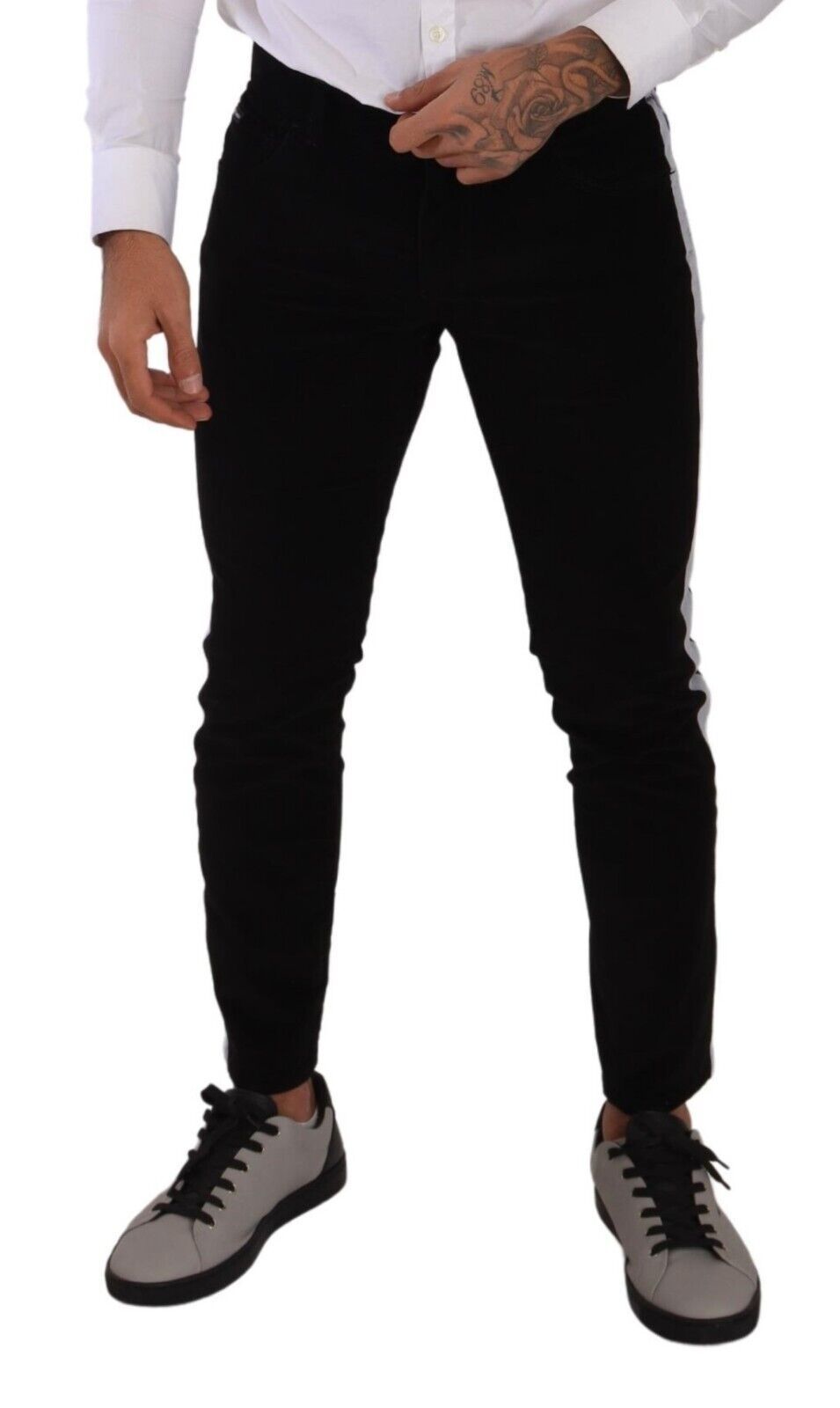 Dolce & Gabbana Black Cotton Stretch Skinny Corduroy Jeans - DEA STILOSA MILANO