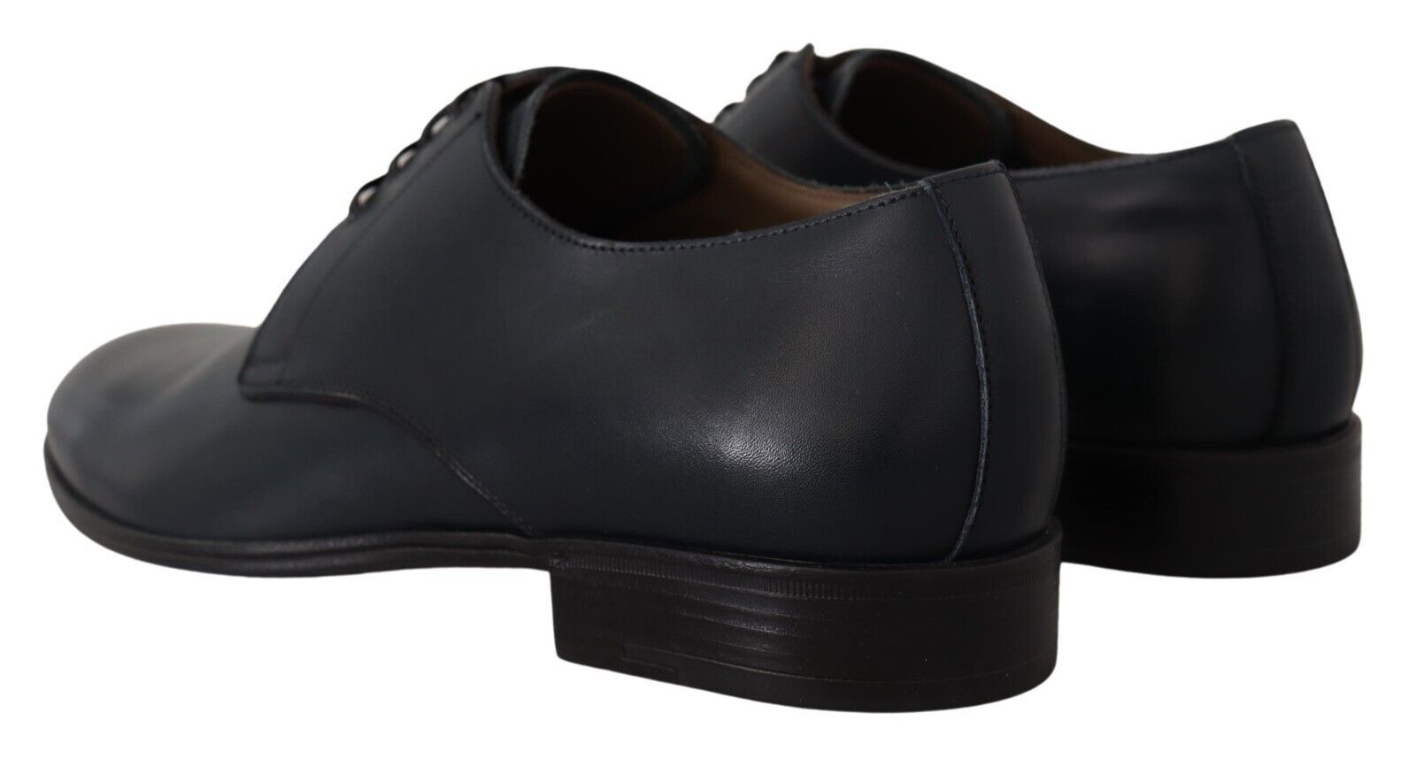 Dolce & Gabbana Navy Blue Leather Lace Up Formal Derby Shoes - DEA STILOSA MILANO