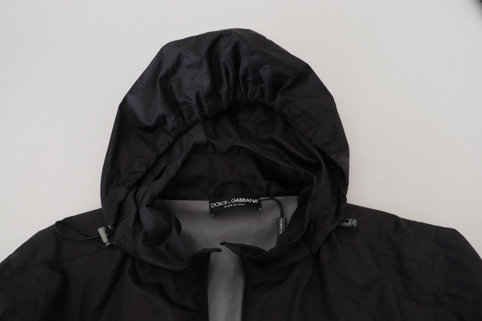 Dolce & Gabbana Black Printed Nylon Hooded Bomber Jacket - DEA STILOSA MILANO