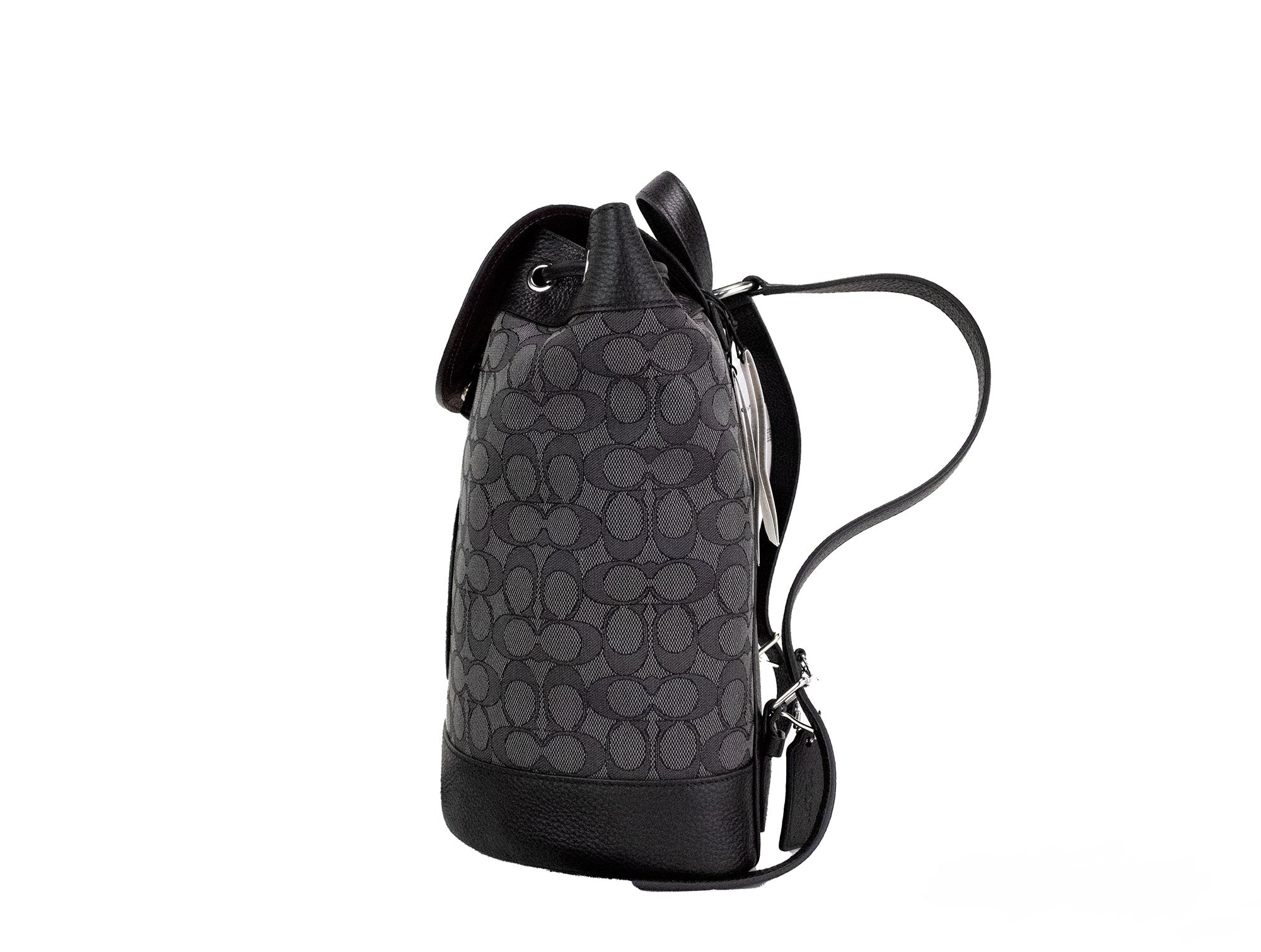 COACH Dempsey Black Smoke Signature Jacquard Canvas Logo Patch Backpack - DEA STILOSA MILANO