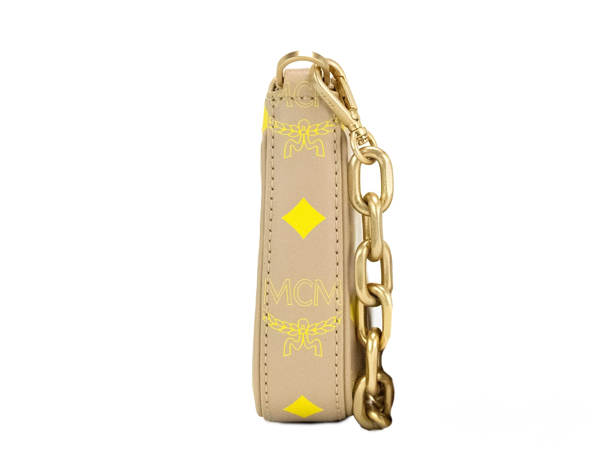 MCM Color Splash Logo Croissant Smooth Leather Mini Pouch Crossbody Handbag - DEA STILOSA MILANO