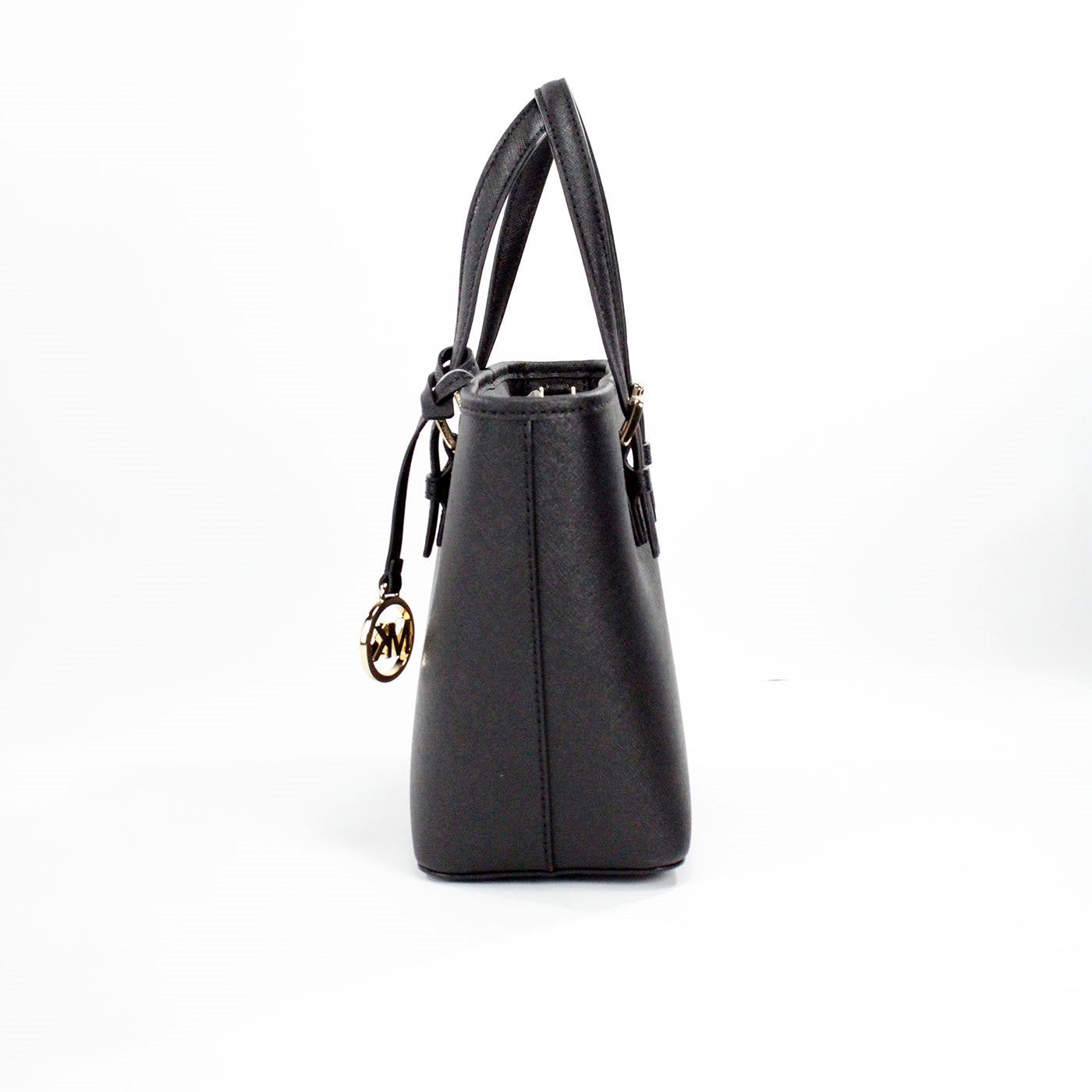 Michael Kors Jet Set Black Saffiano Leather XS Carryall Top Zip Tote Bag Purse - DEA STILOSA MILANO