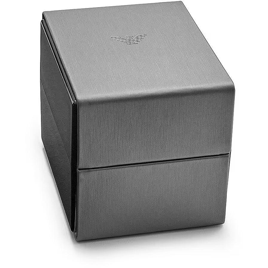 Emporio Armani Black Silicone and Steel Chronograph Watch - DEA STILOSA MILANO