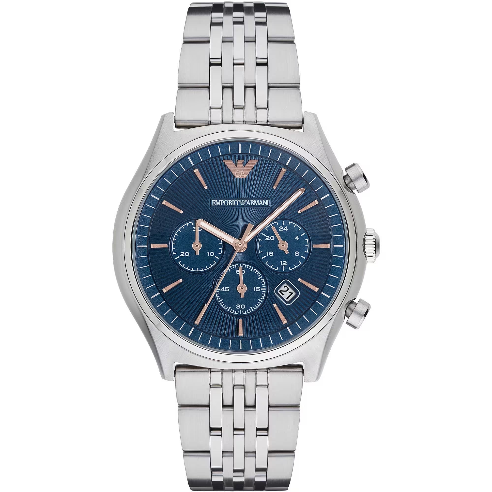 Emporio Armani Silver Steel Chronograph Watch - DEA STILOSA MILANO
