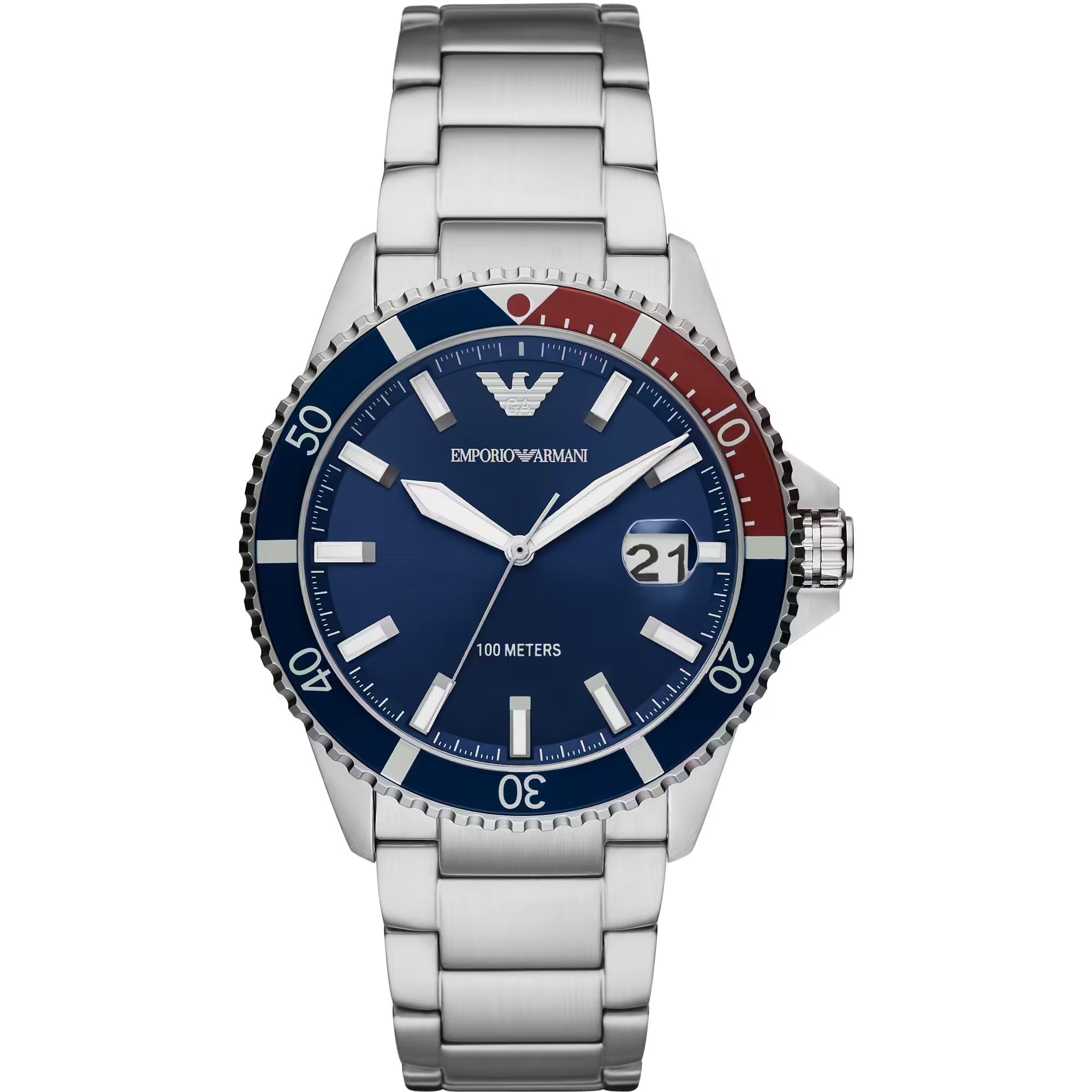 Emporio Armani Silver Steel Quartz Watch - DEA STILOSA MILANO