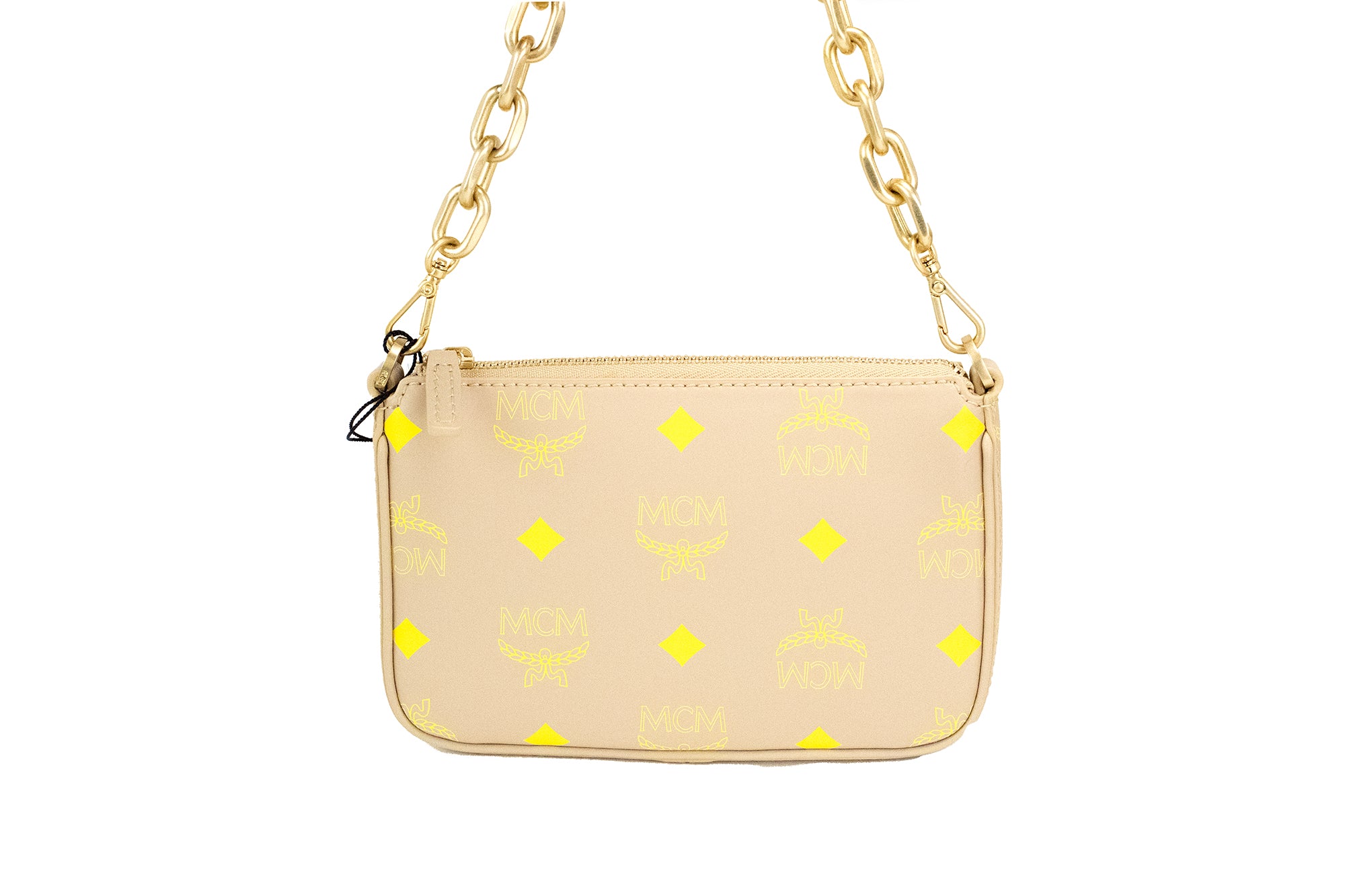 MCM Color Splash Logo Croissant Smooth Leather Mini Pouch Crossbody Handbag - DEA STILOSA MILANO