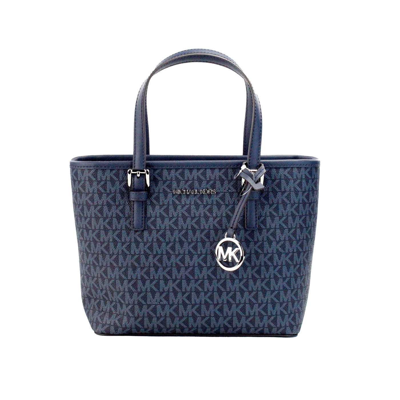 Michael Kors Jet Set Navy PVC Leather XS Carryall Top Zip Tote Bag Purse - DEA STILOSA MILANO