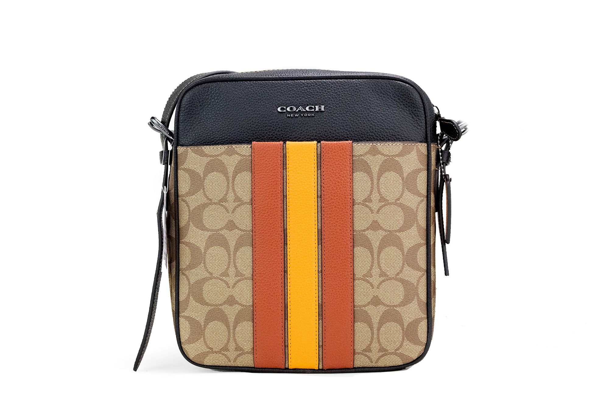 COACH Hudson 21 Signature Varsity Stripe Coated Canvas Crossbody Bag - DEA STILOSA MILANO