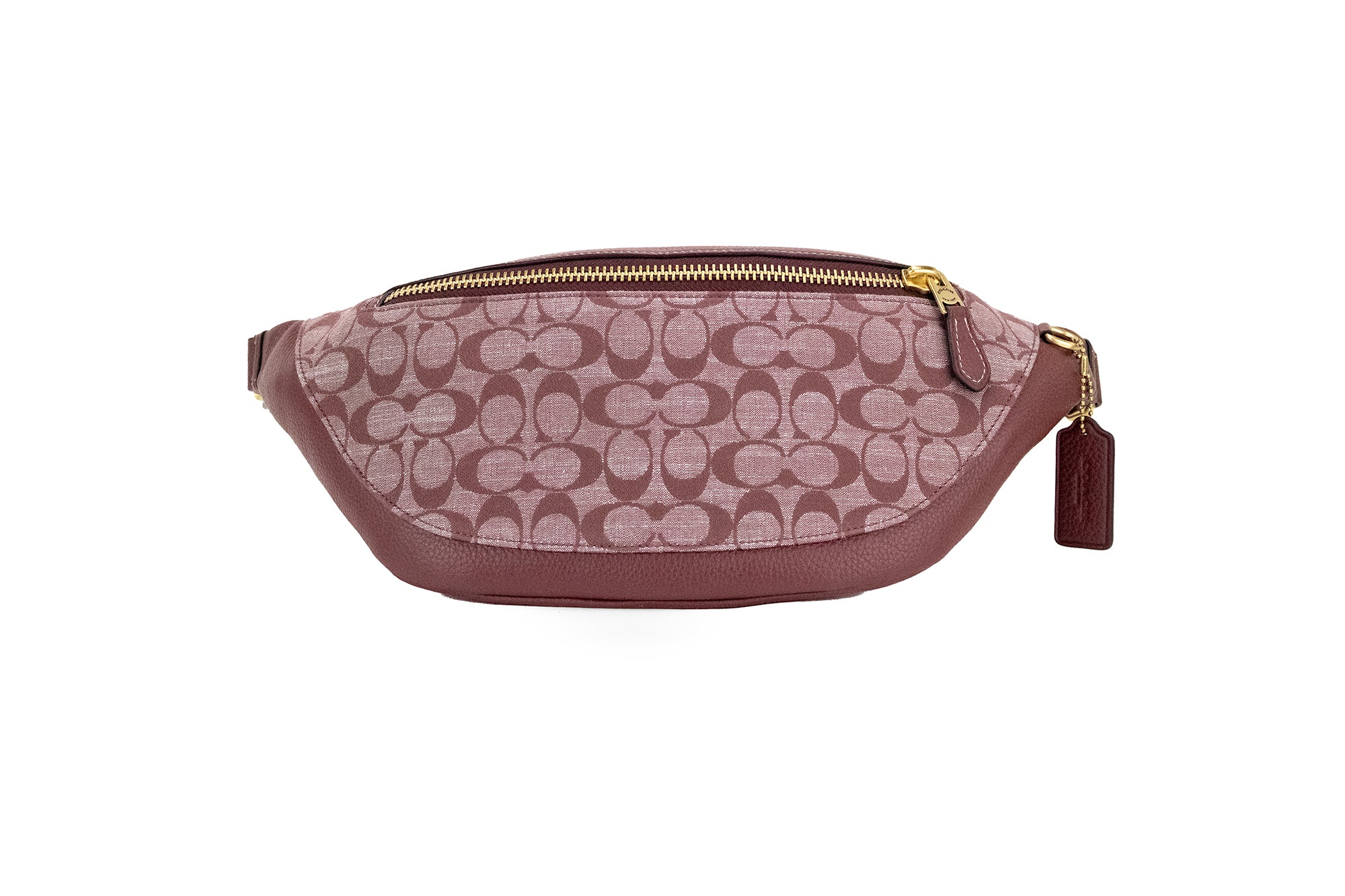 COACH Warren Wine Chambray Signature Canvas Pebbled Leather Belt Bag - DEA STILOSA MILANO