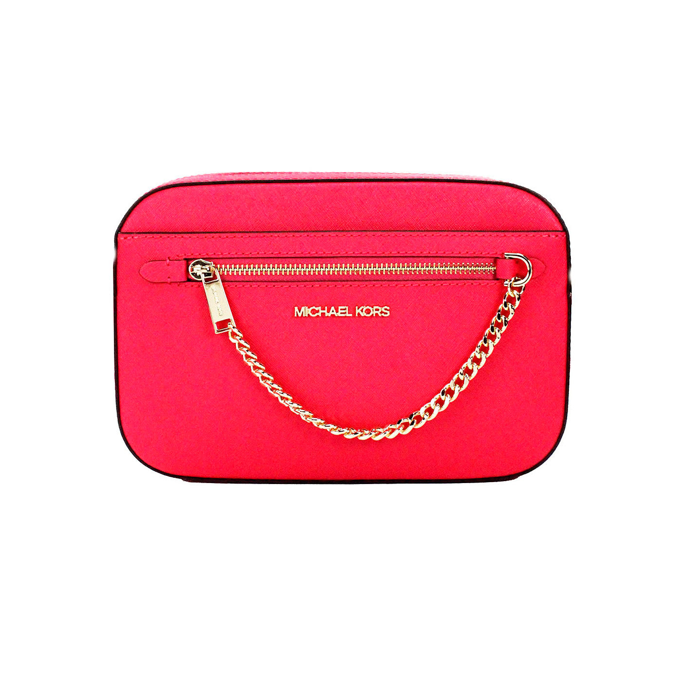 Michael Kors Jet Set East West Electric Pink Leather Zip Chain Crossbody Bag - DEA STILOSA MILANO