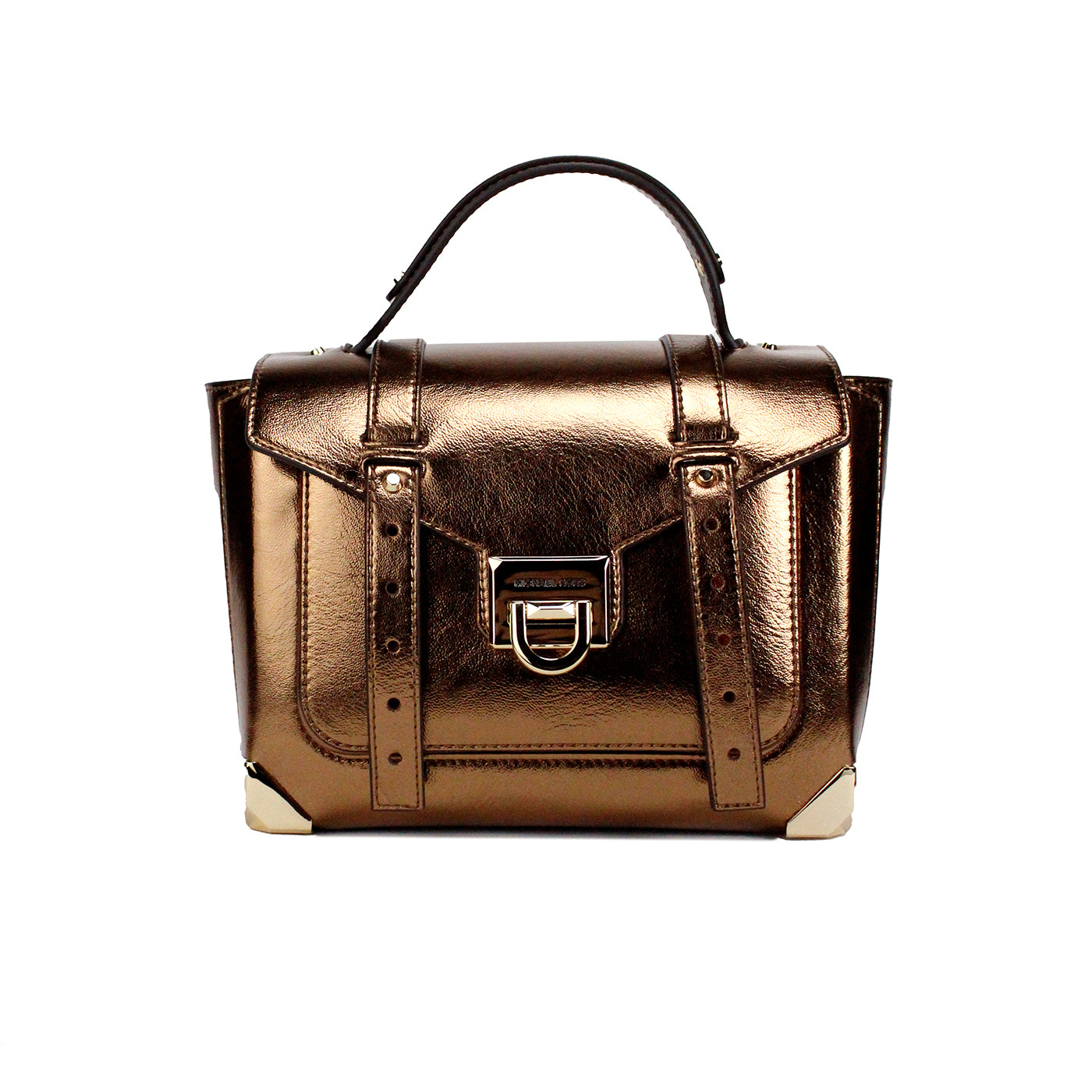 Michael Kors Manhattan Medium Mocha Leather Top Handle Satchel Bag - DEA STILOSA MILANO
