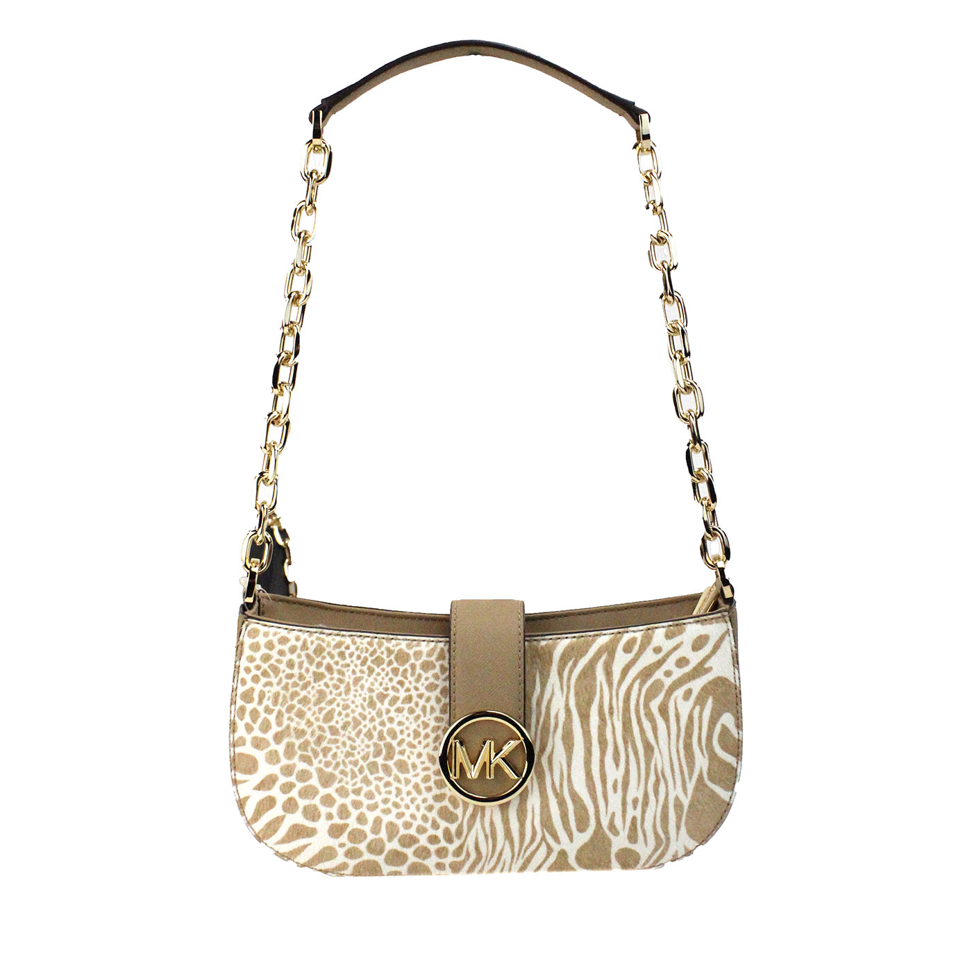 Michael Kors Carmen Small Camel Haircalf Pouchette Shoulder Crossbody Purse - DEA STILOSA MILANO
