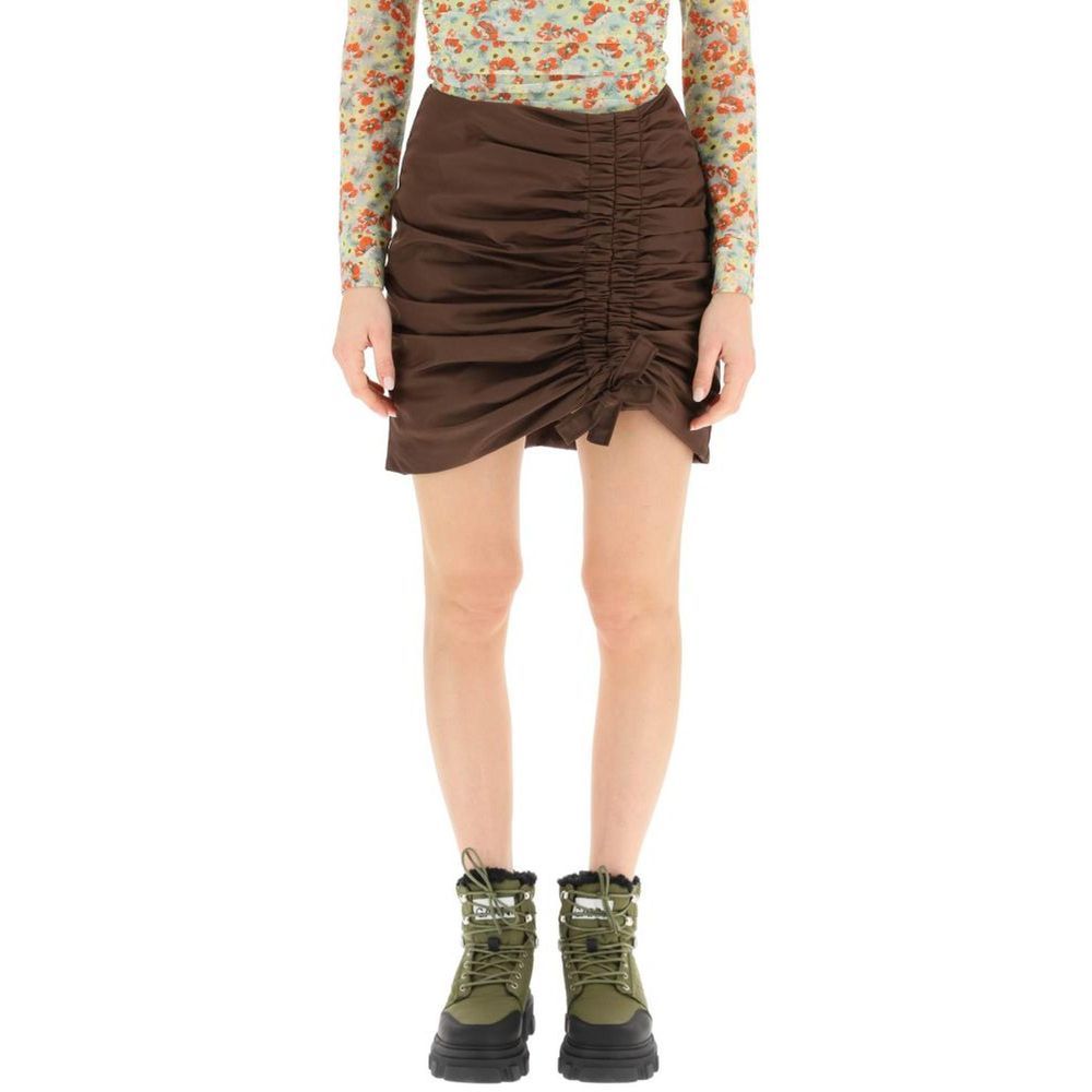 Ganni Brown Acetate Mini Skirt - Elevate Your Luxe Wardrobe