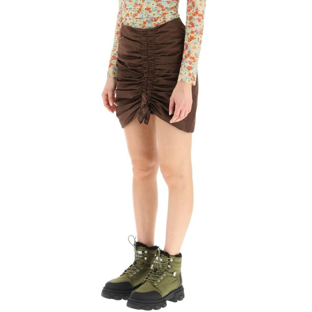 Ganni Brown Acetate Mini Skirt - Elevate Your Luxe Wardrobe