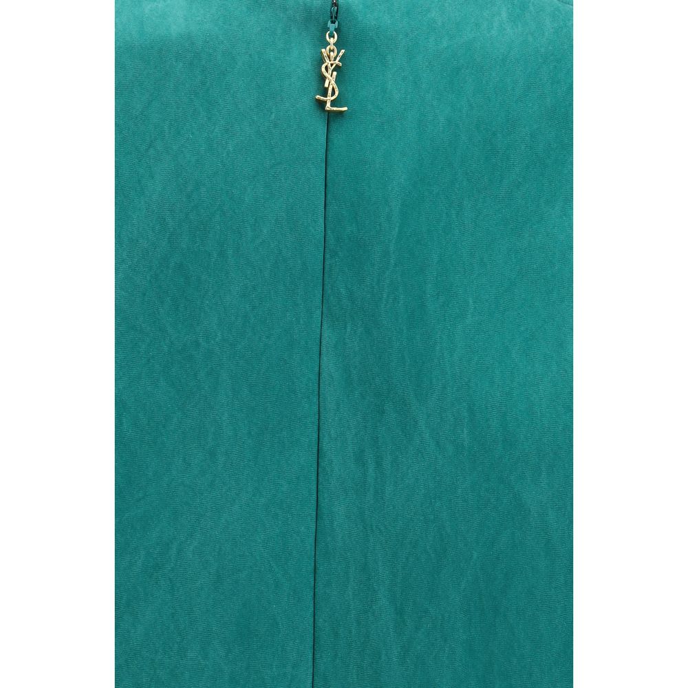 Saint Laurent Bicolor Silk Casual Dress