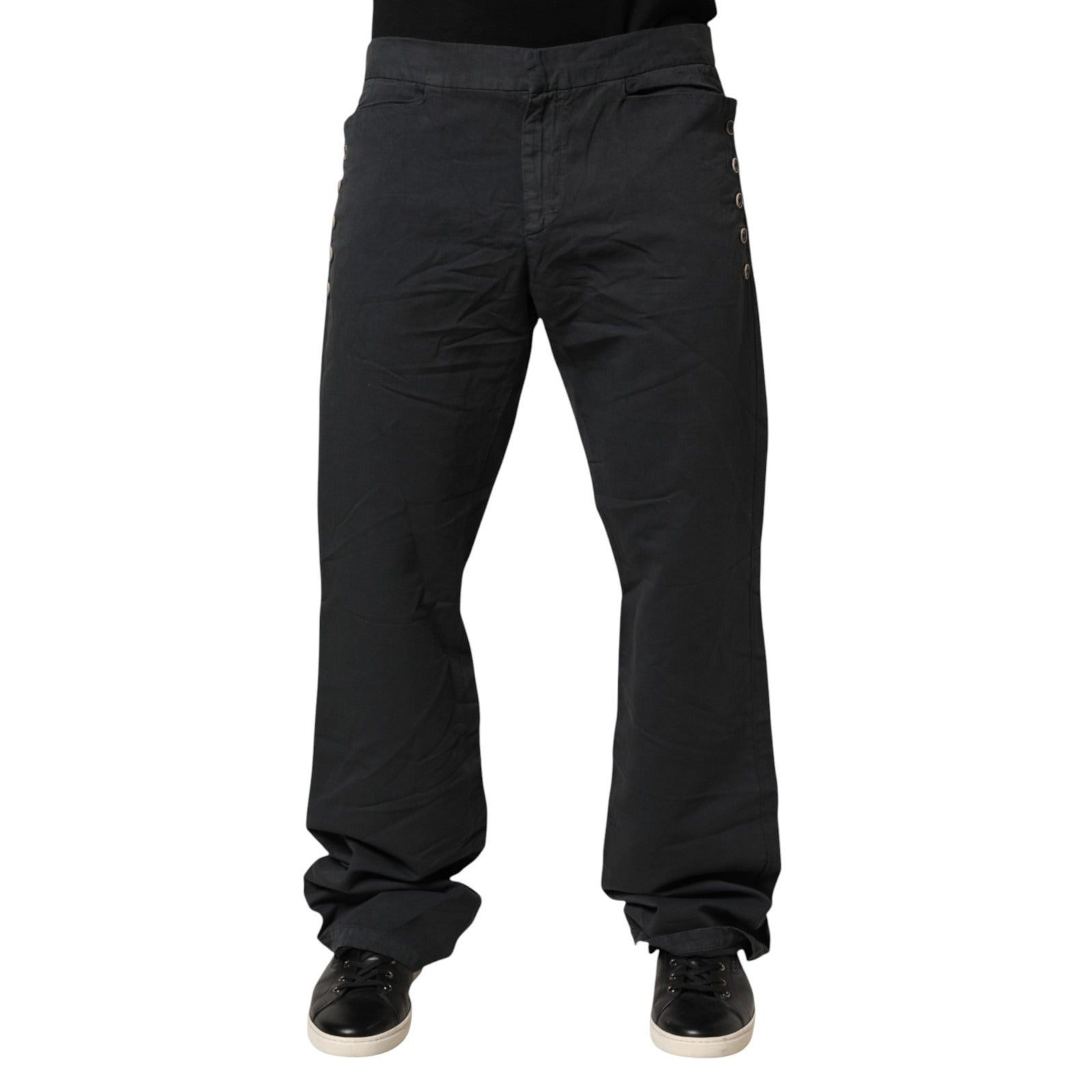 Just Cavalli Black Straight Fit Denim Trouser Jeans - Couture