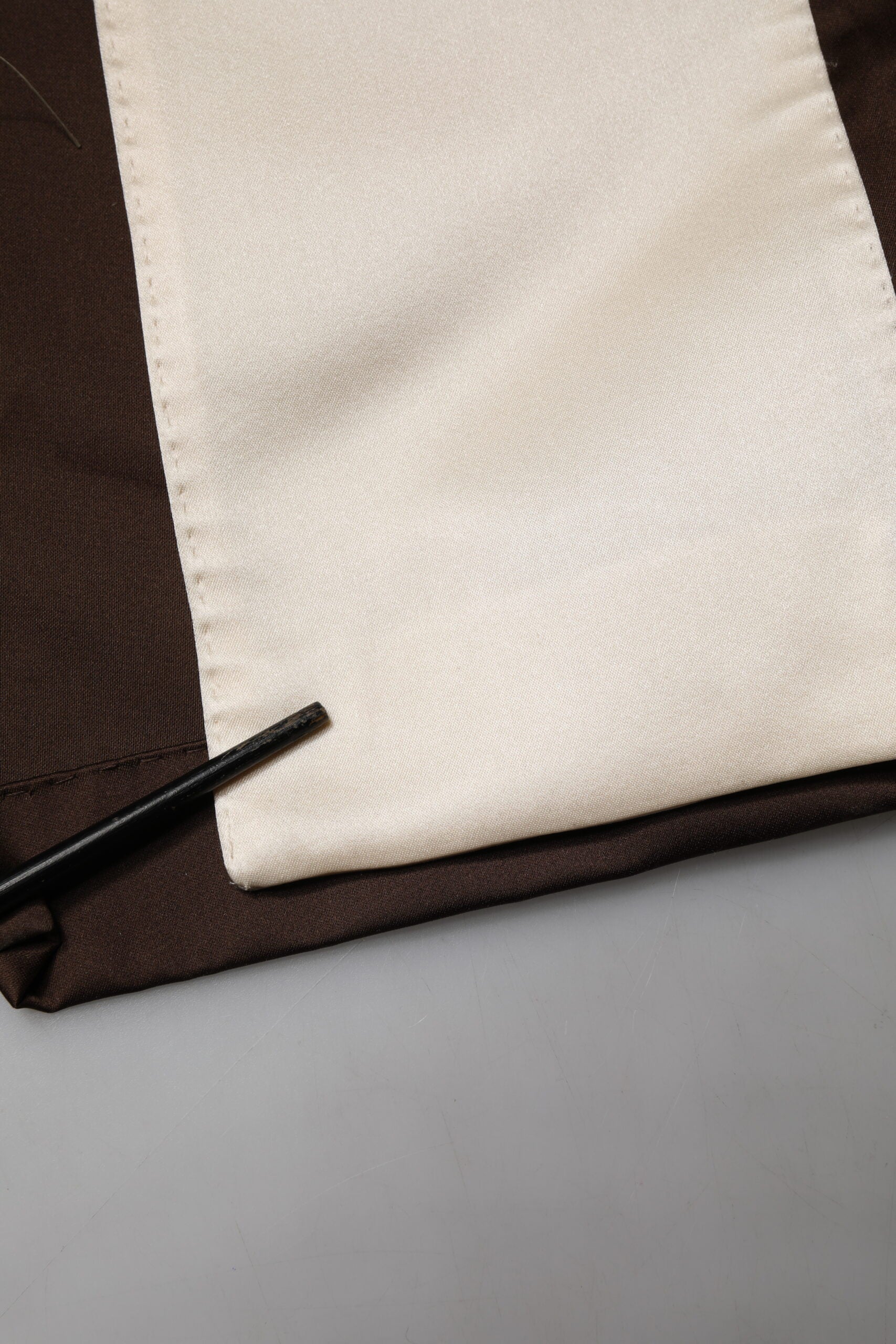 Dolce & Gabbana Brown Cream Lounge Belted Bathrobe Jacket - Artisanal Luxury