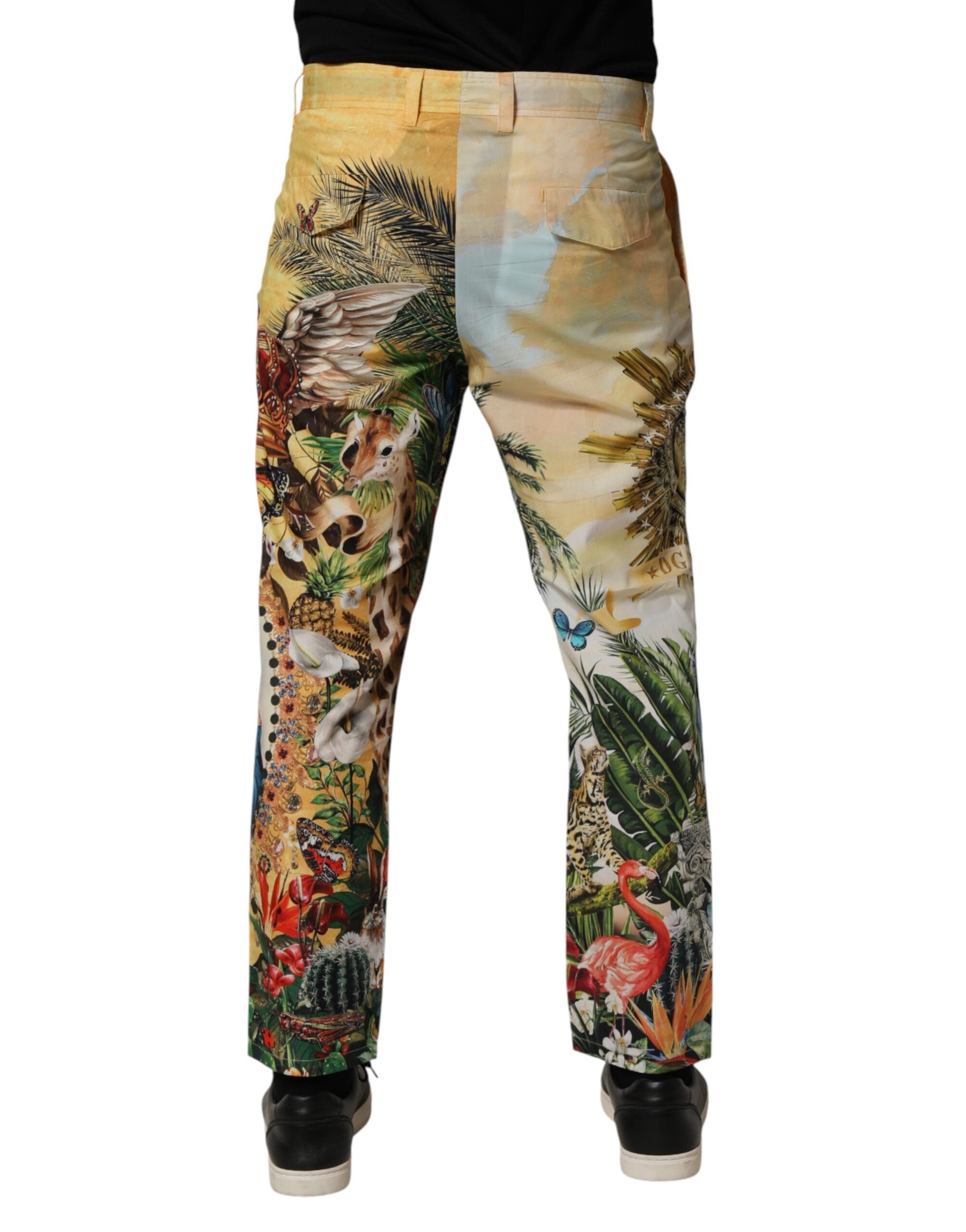 Indulge in the exquisite Dolce & Gabbana Multicolor Tropical King Lounge Trouser Pants, crafted from luxurious cotton, blending effortless elegance with sophisticated charm for any occasion.