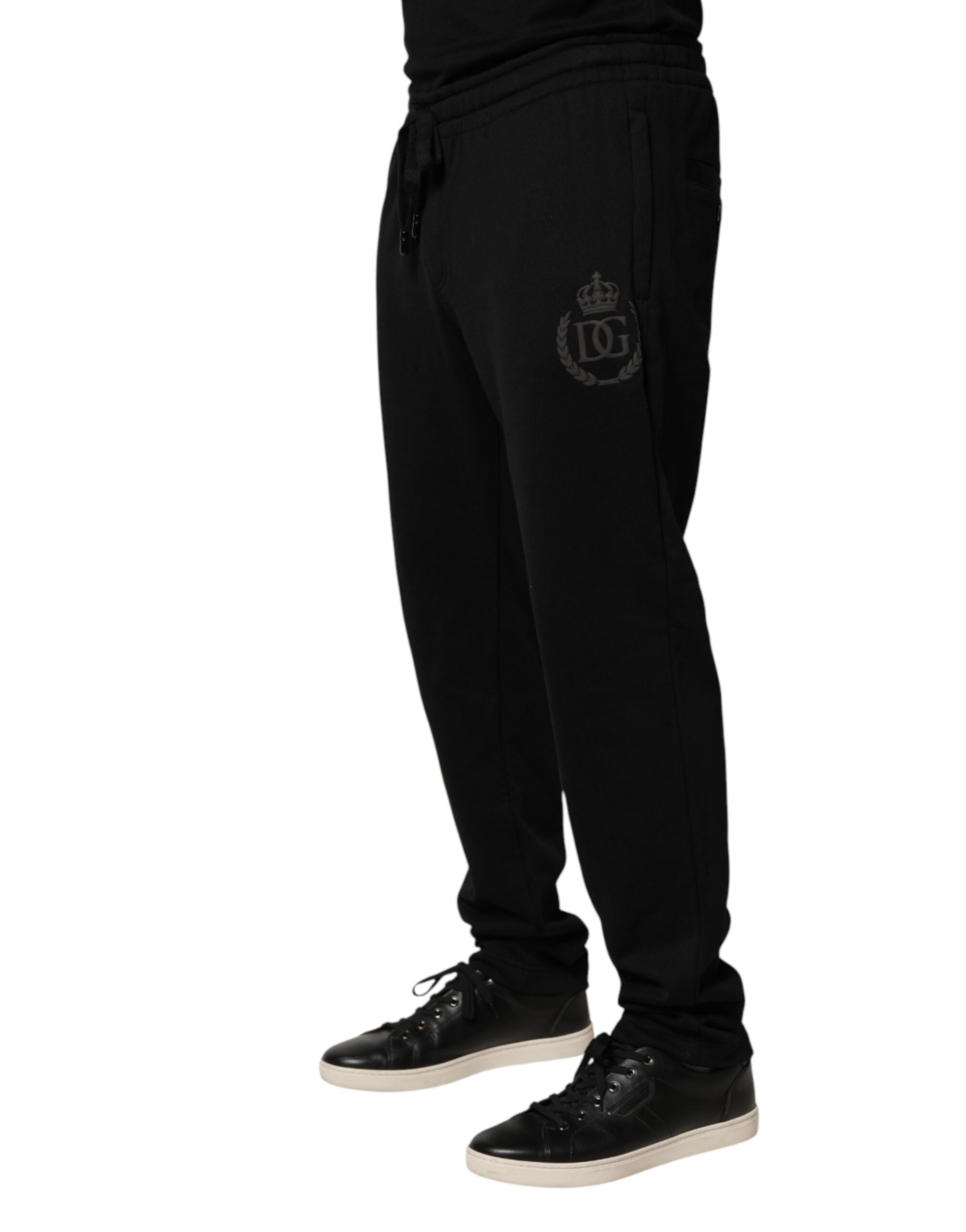 Dolce & Gabbana Black Logo Cotton Skinny Jogger Trouser Pants