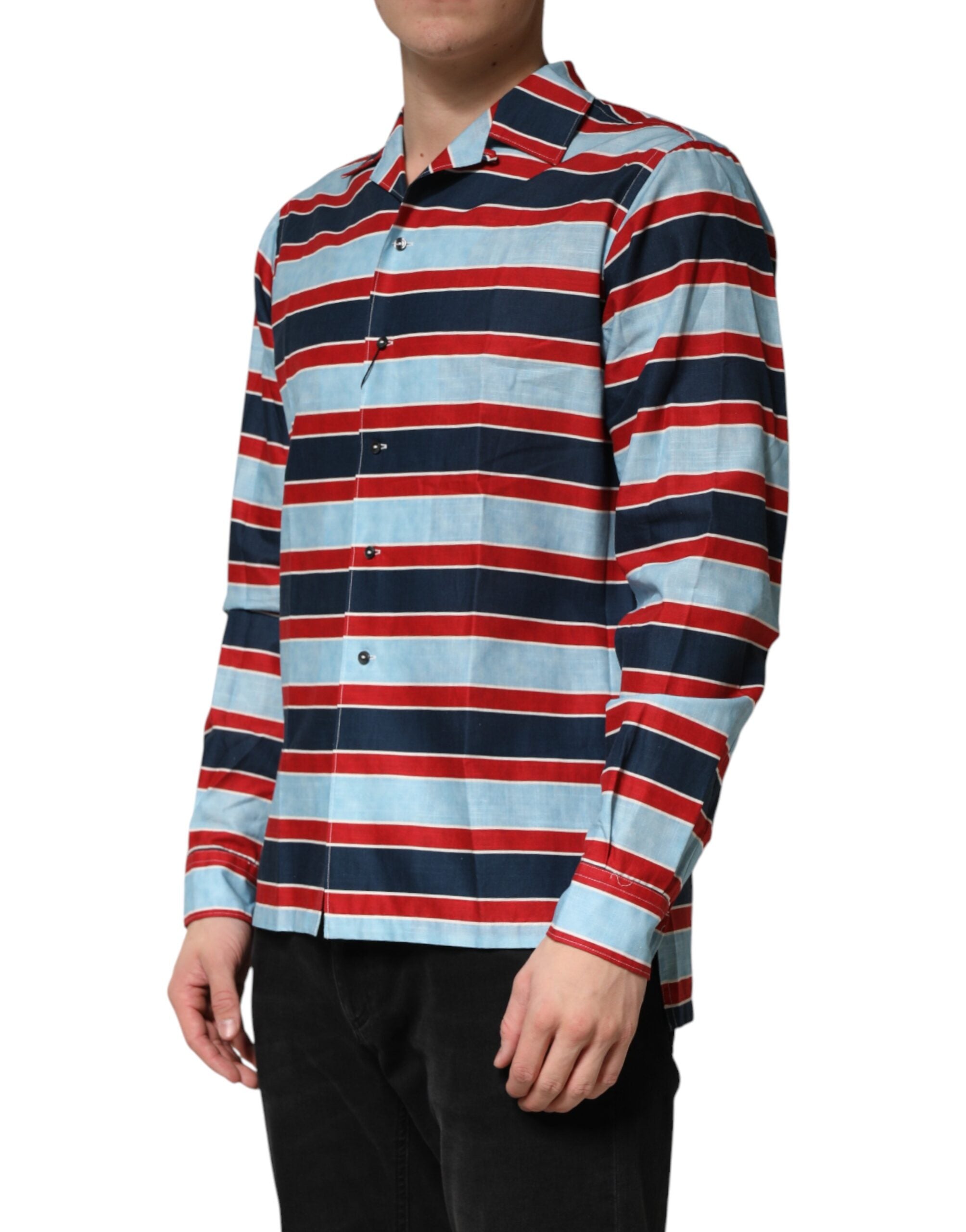 Elevate your wardrobe with the Dolce & Gabbana Multicolor Stripes Cotton Men Button Down Shirt, a masterpiece of Italian craftsmanship designed for those who embody elegance and sophistication.
