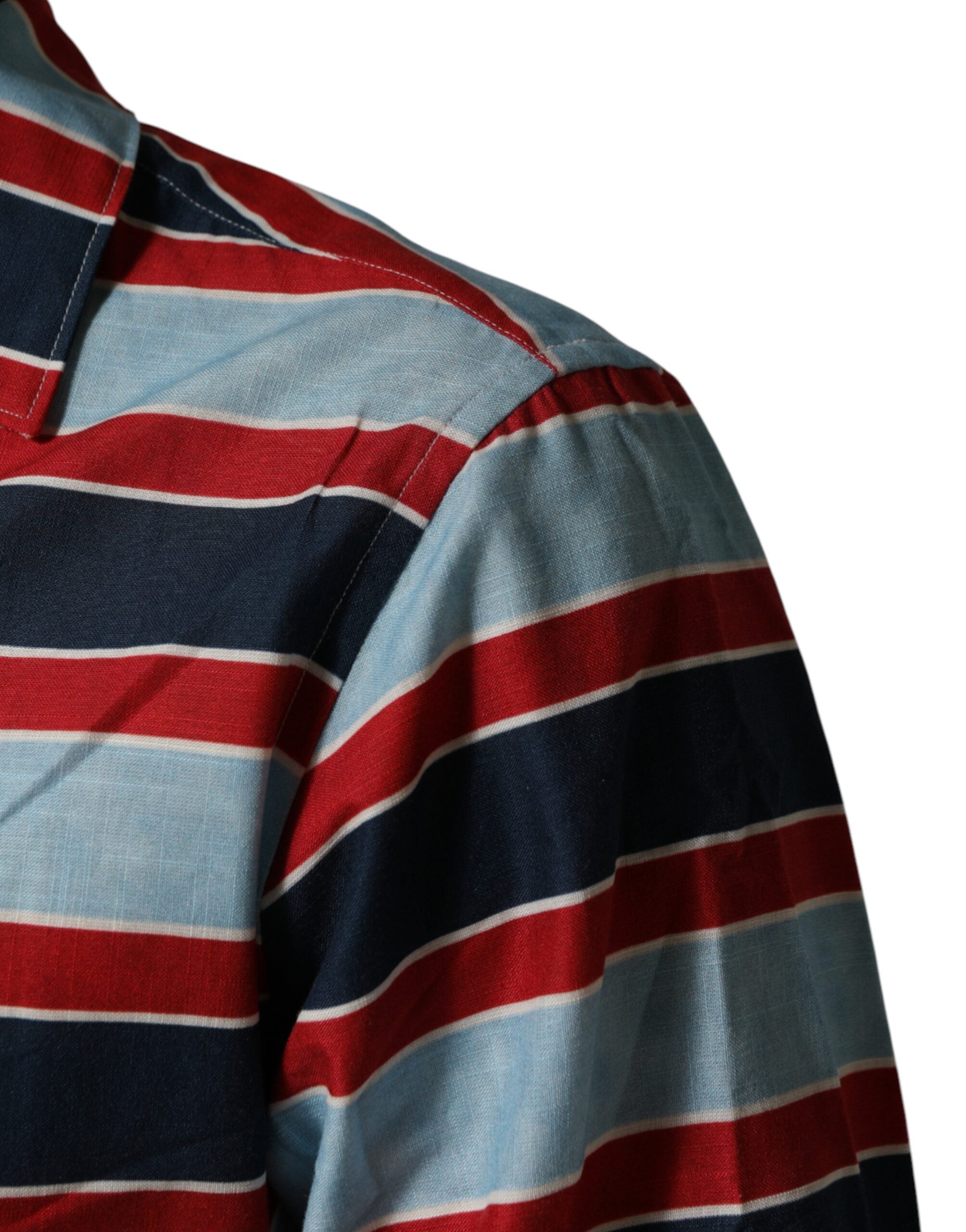 Elevate your wardrobe with the Dolce & Gabbana Multicolor Stripes Cotton Men Button Down Shirt, a masterpiece of Italian craftsmanship that embodies refined luxury and effortless sophistication.