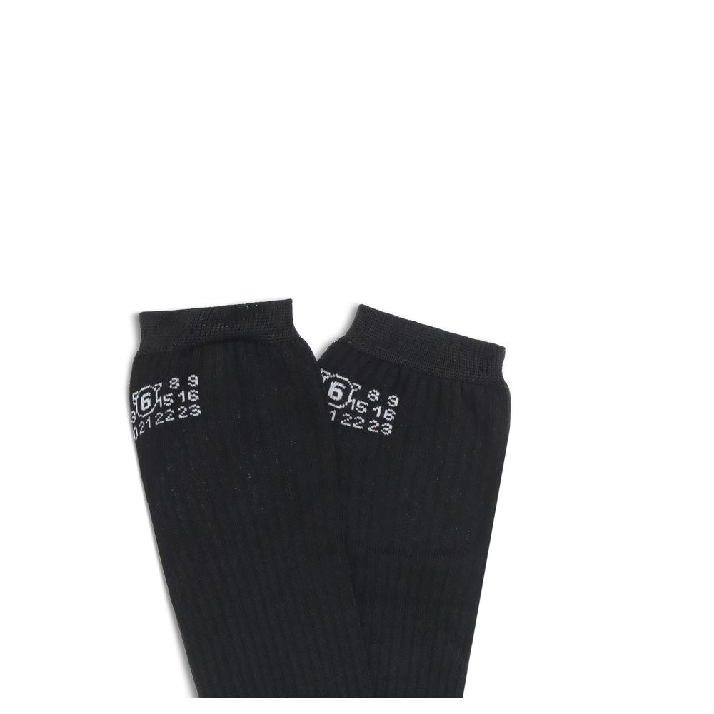 MM6 Black Viscose Socks
