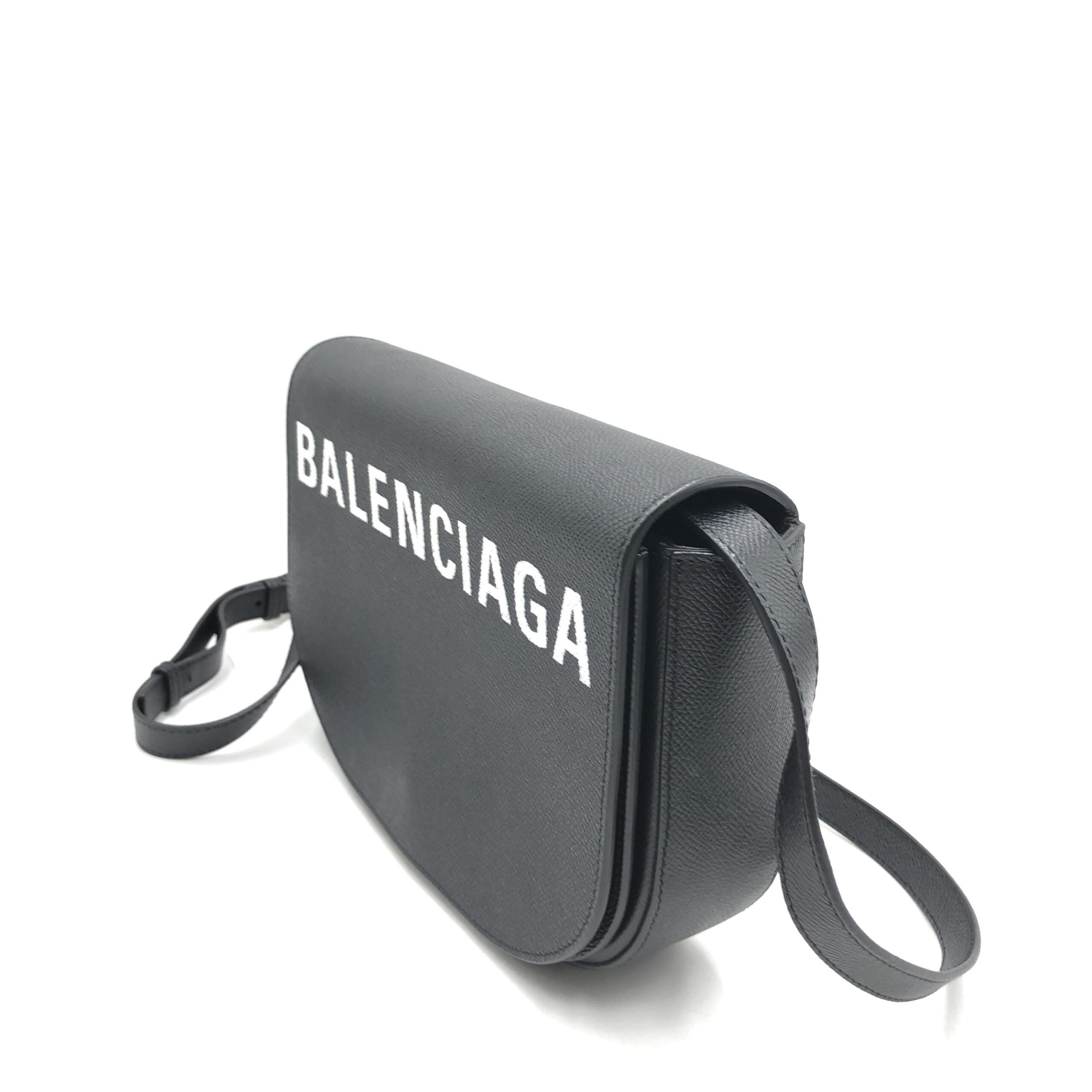 Balenciaga Black Grained Leather Crossbody Bag