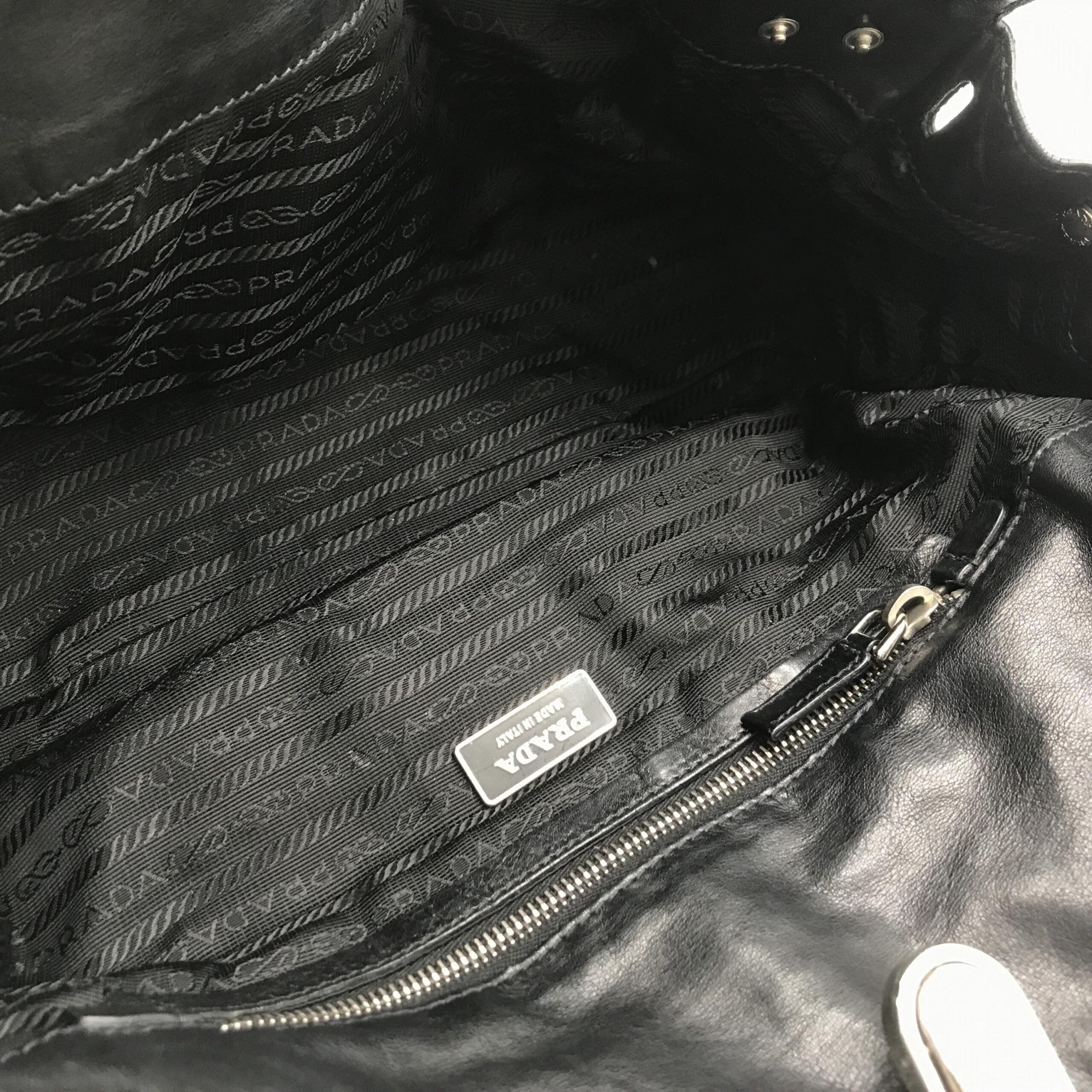 Prada Black Leather Shoulder Handbag