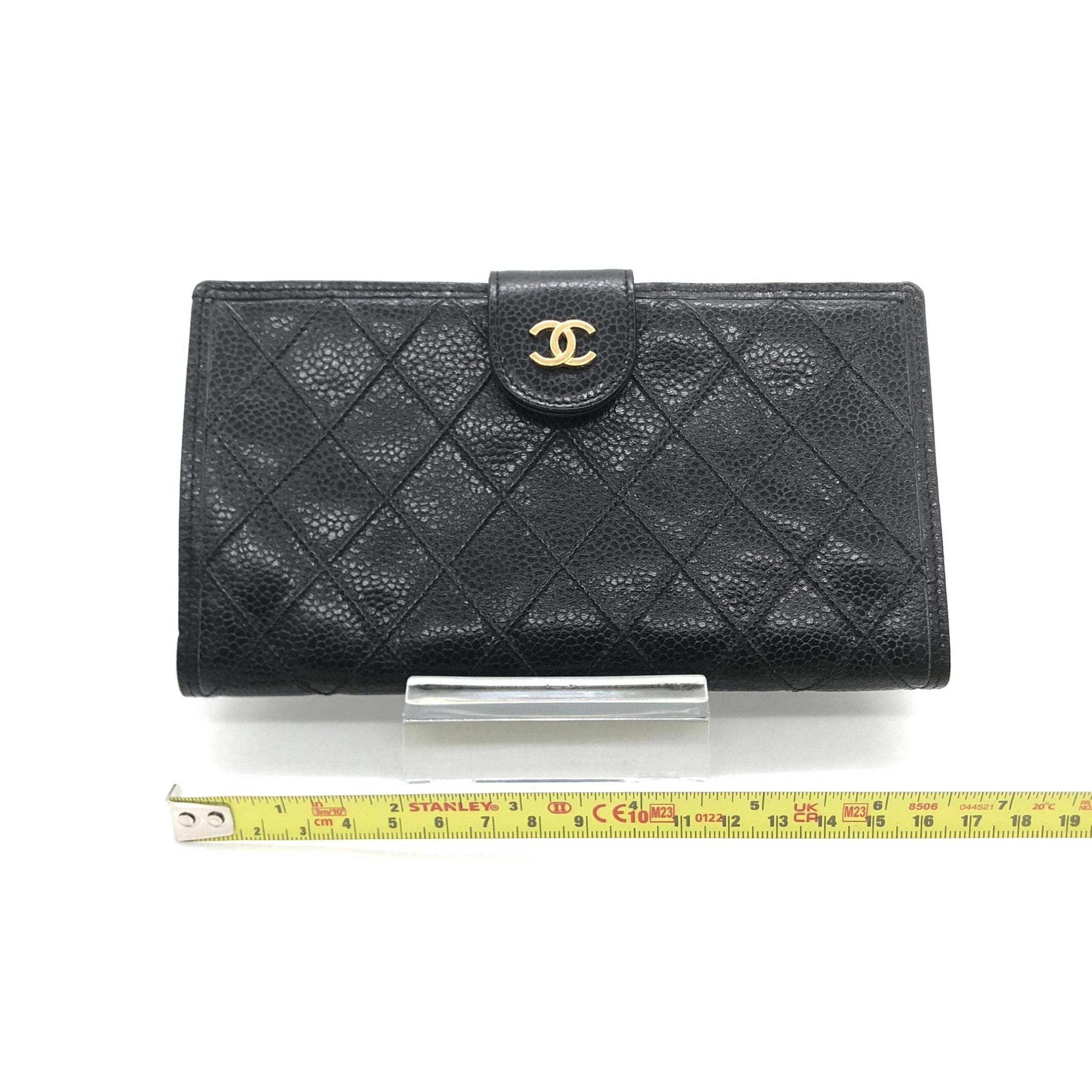Chanel Black Quilted Leather Long Wallet