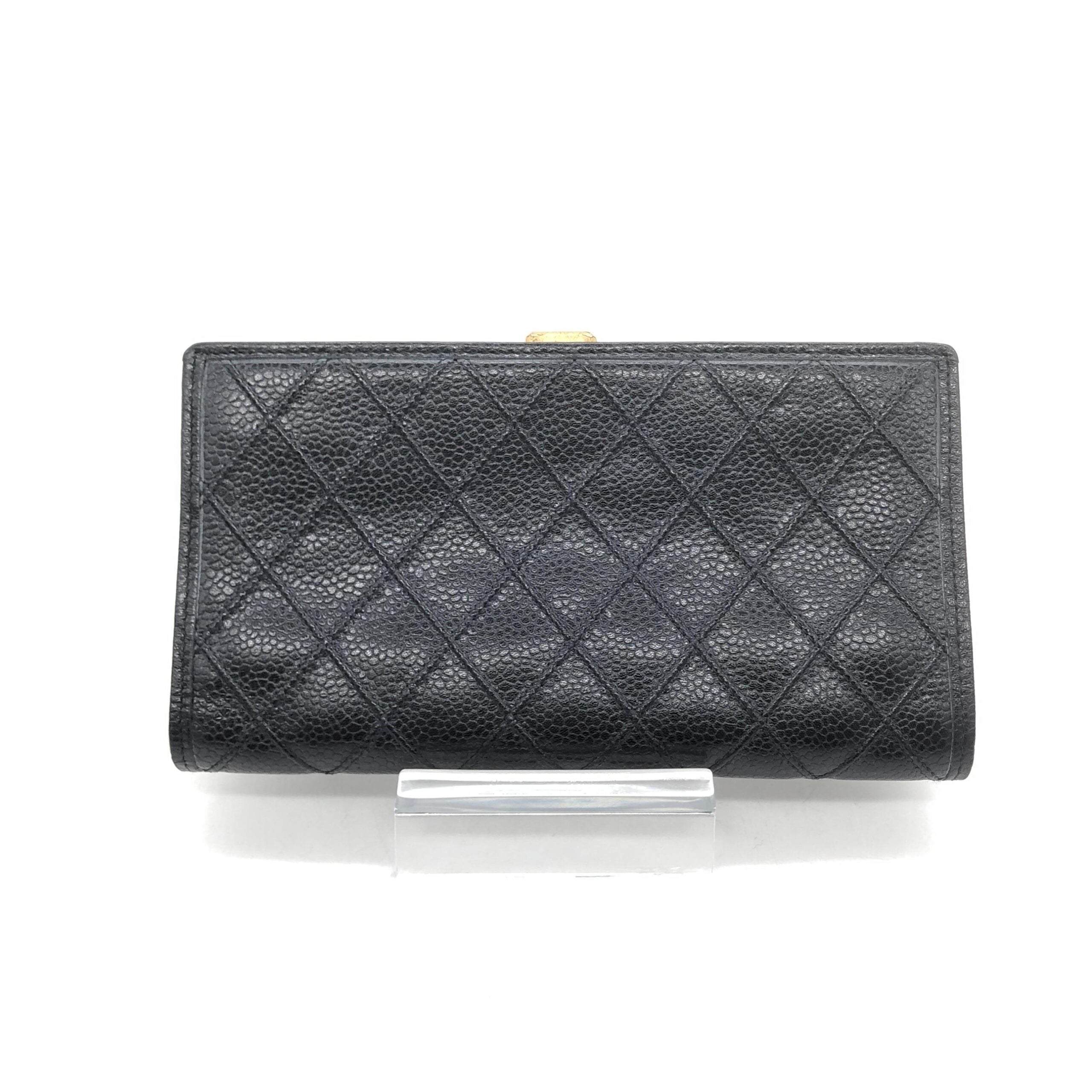 Chanel Black Quilted Leather Long Wallet