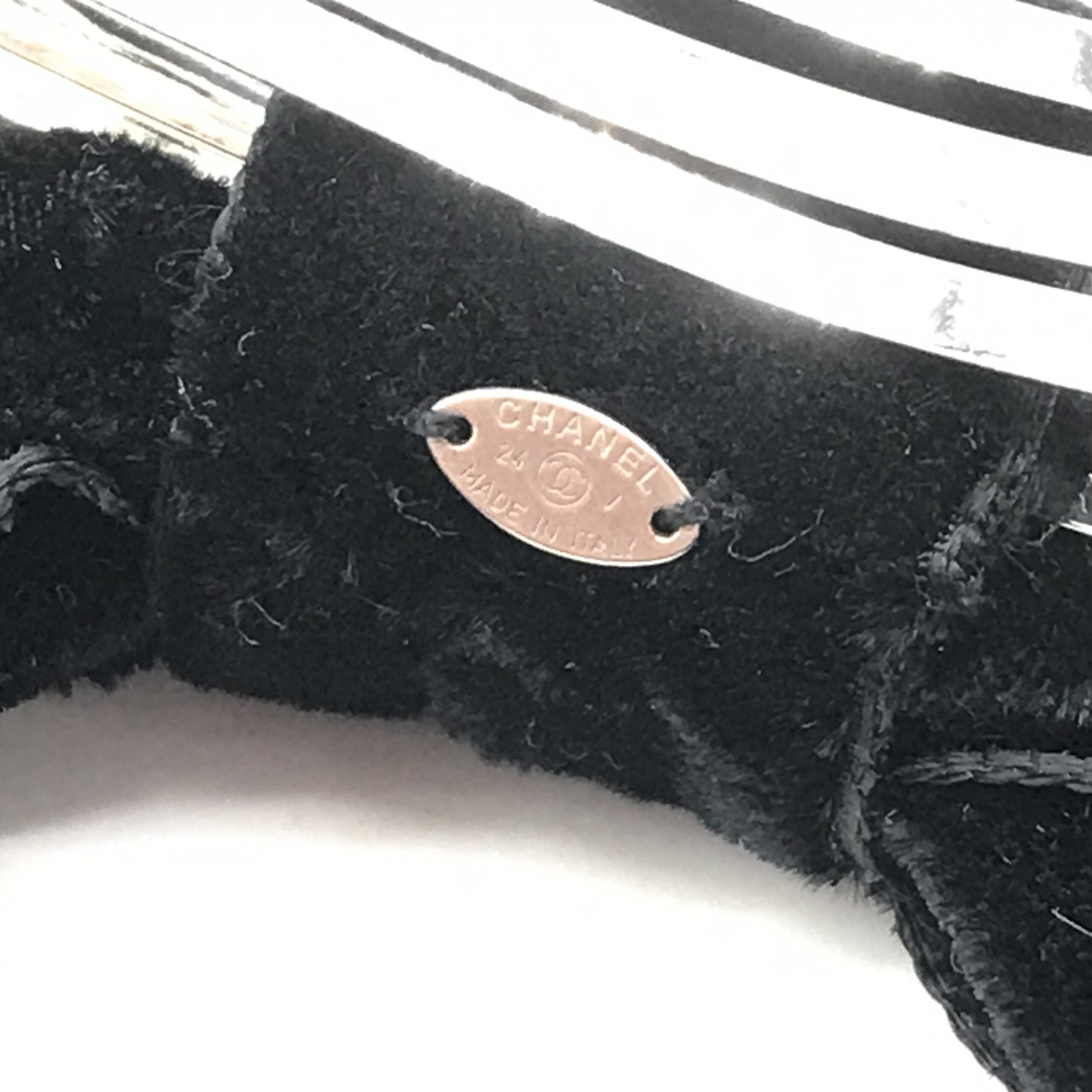 Chanel Black Velvet Bow Hair Accessory