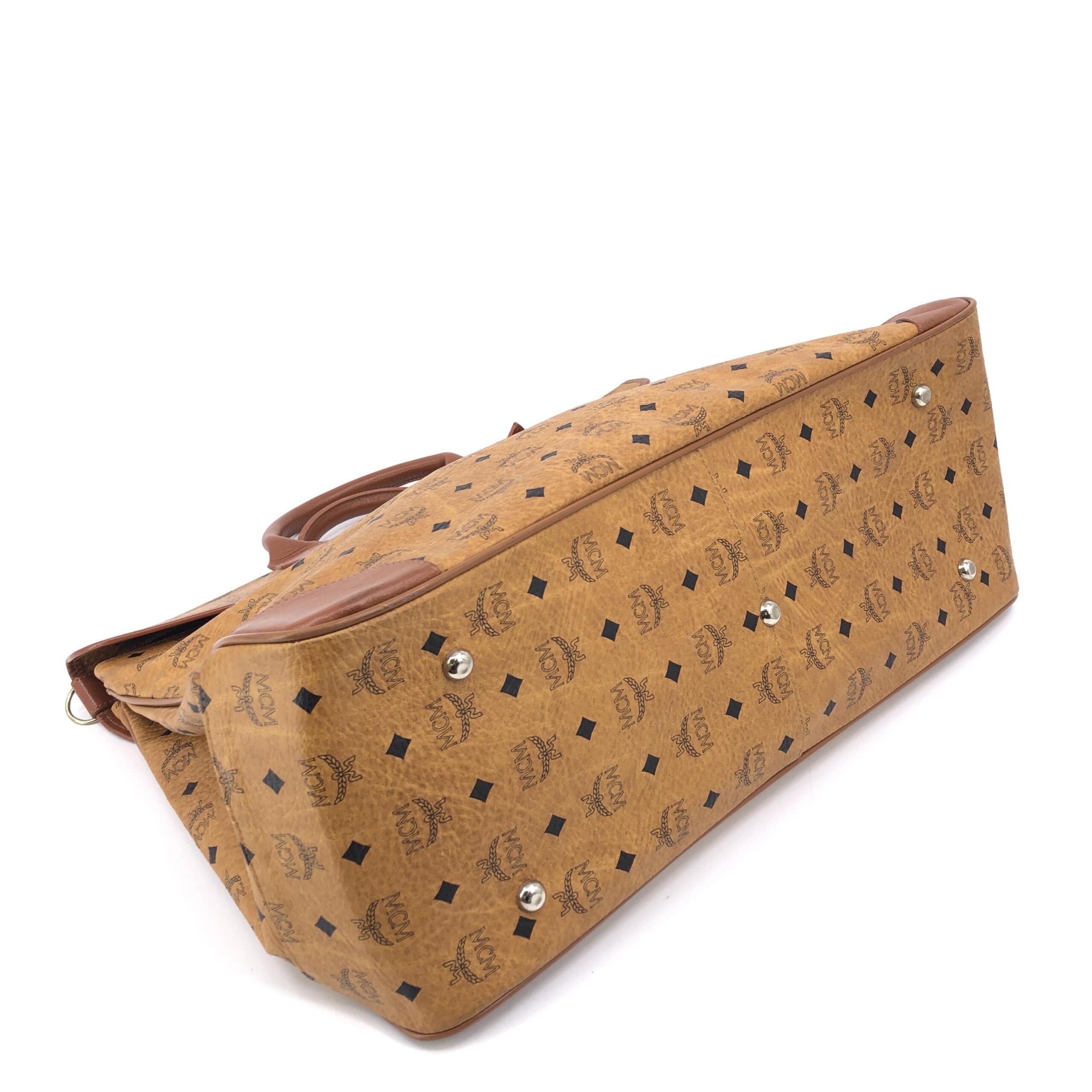 MCM Briefcase In Cognac Visetos