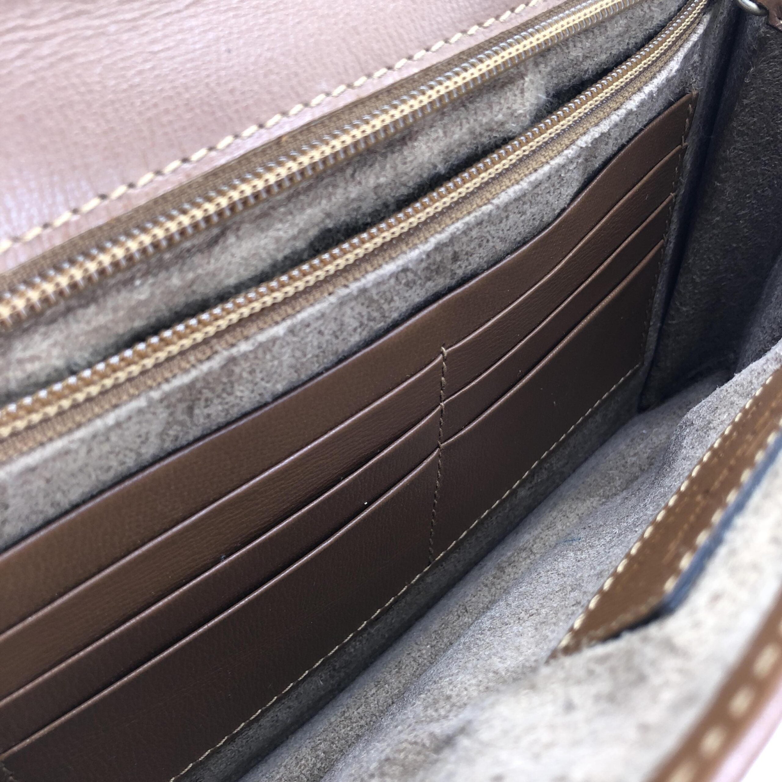 Salvatore Ferragamo Brown Leather Handbag With Metal Clasp