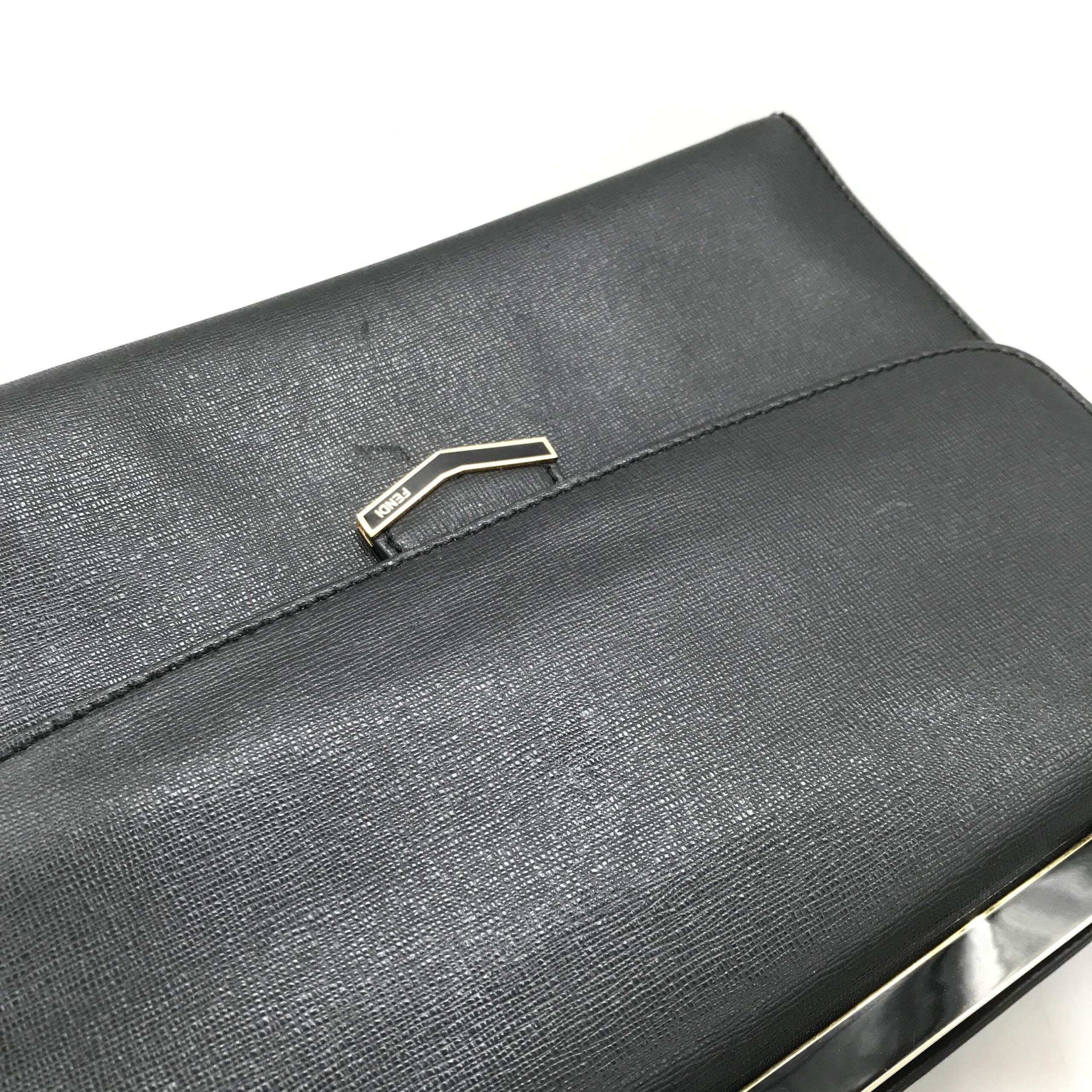 Fendi Demi Jour Black Leather Top Handle Shoulder Bag