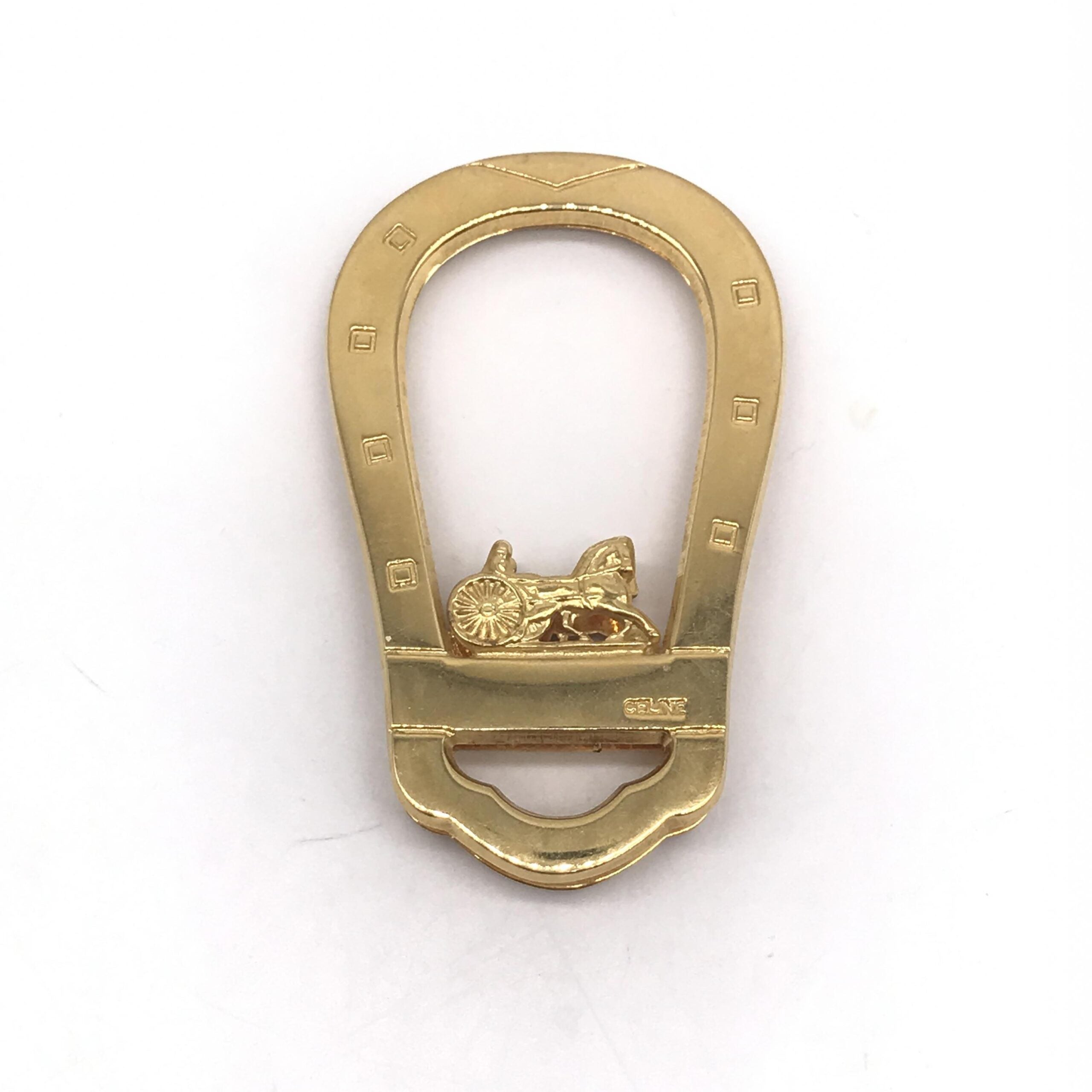 Celine Equestrian Design Money Clip, Gold Plated