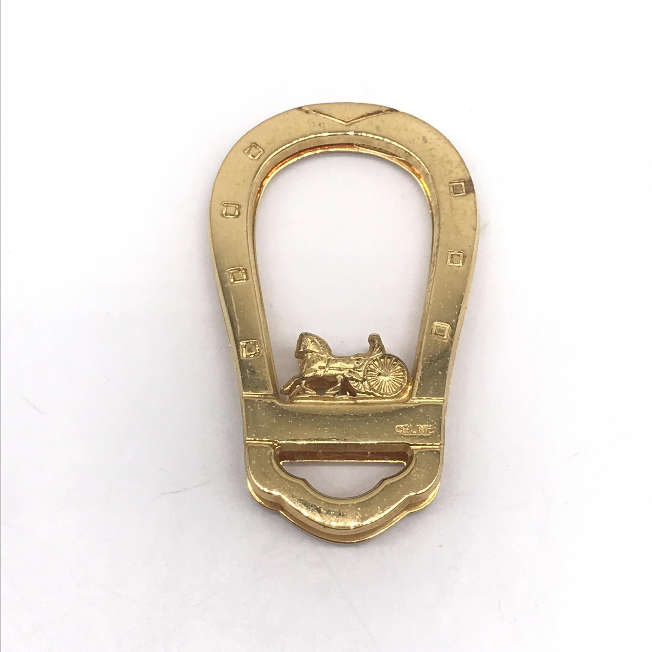 Celine Equestrian Design Money Clip, Gold Plated