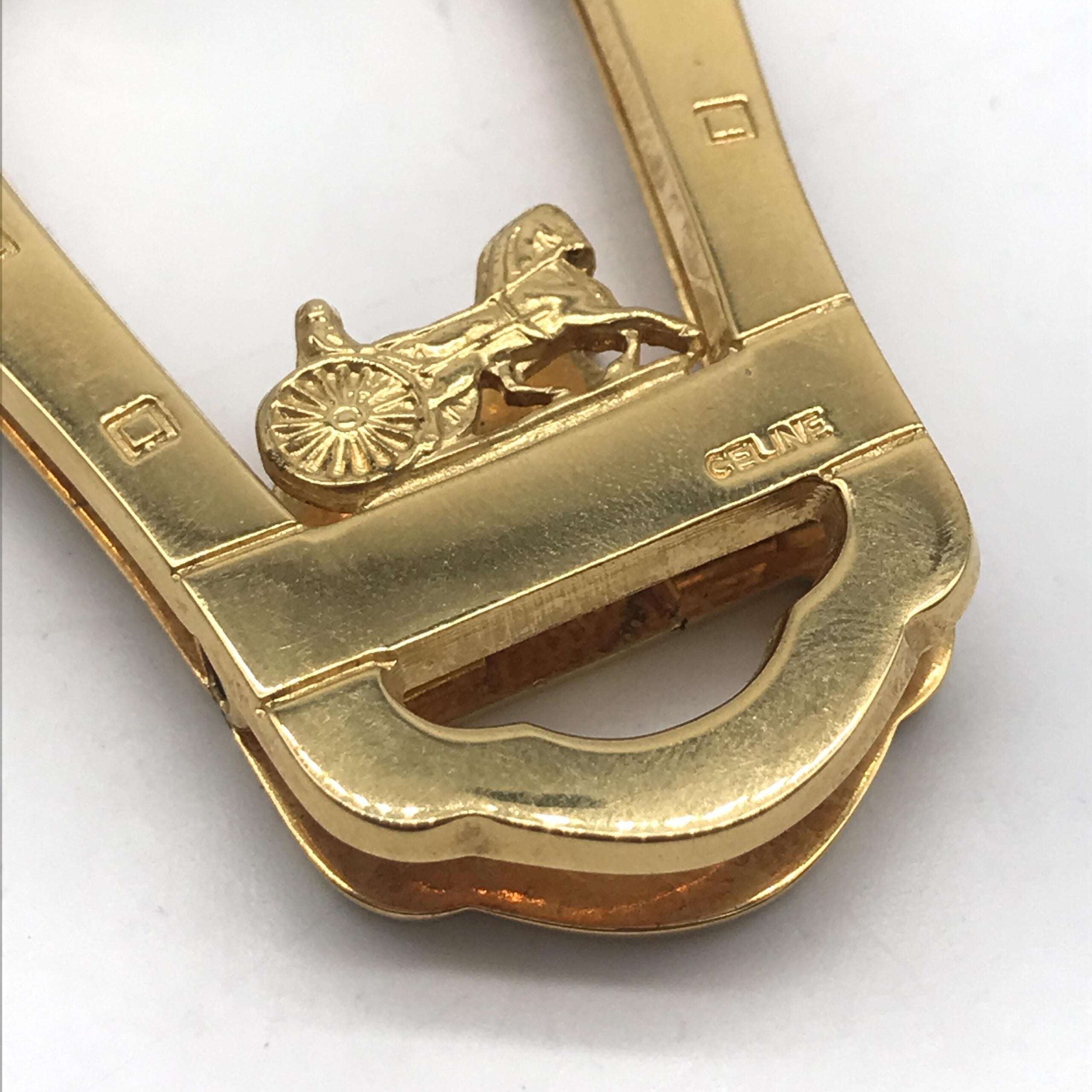Celine Equestrian Design Money Clip, Gold Plated