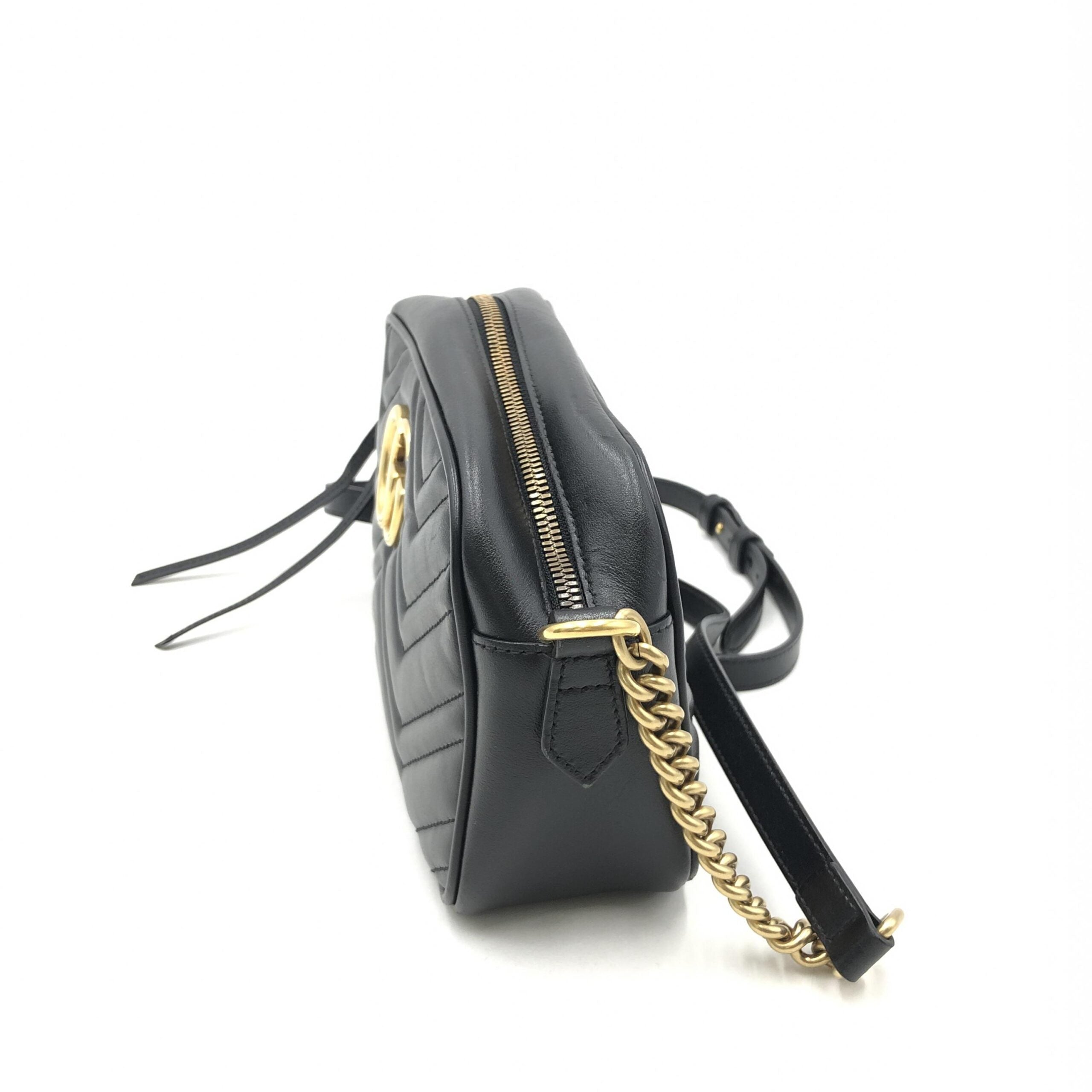 Gucci GG Marmont Small Black Matelasse Camera Bag