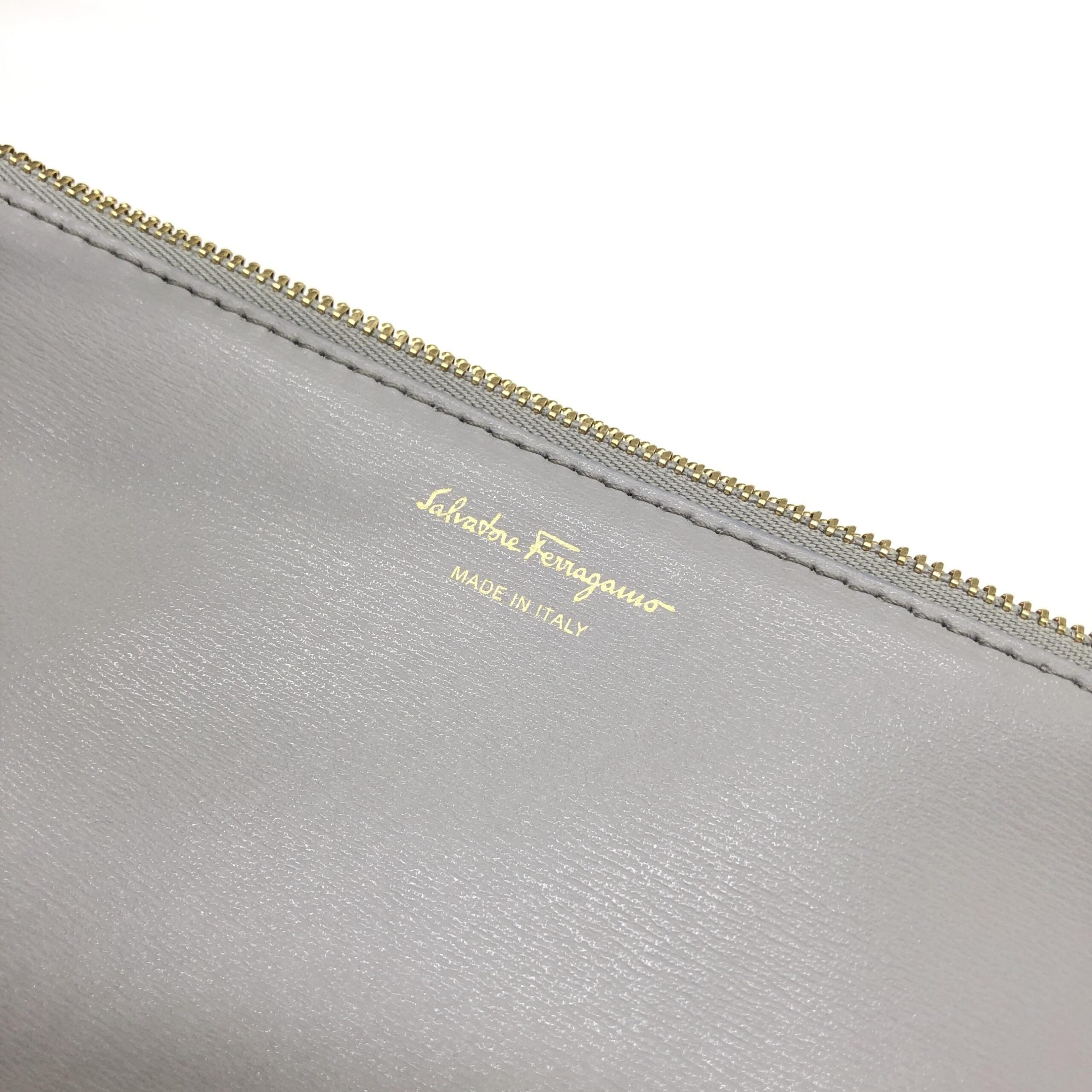 Salvatore Ferragamo Gancio City Light Grey Leather Tote Bag