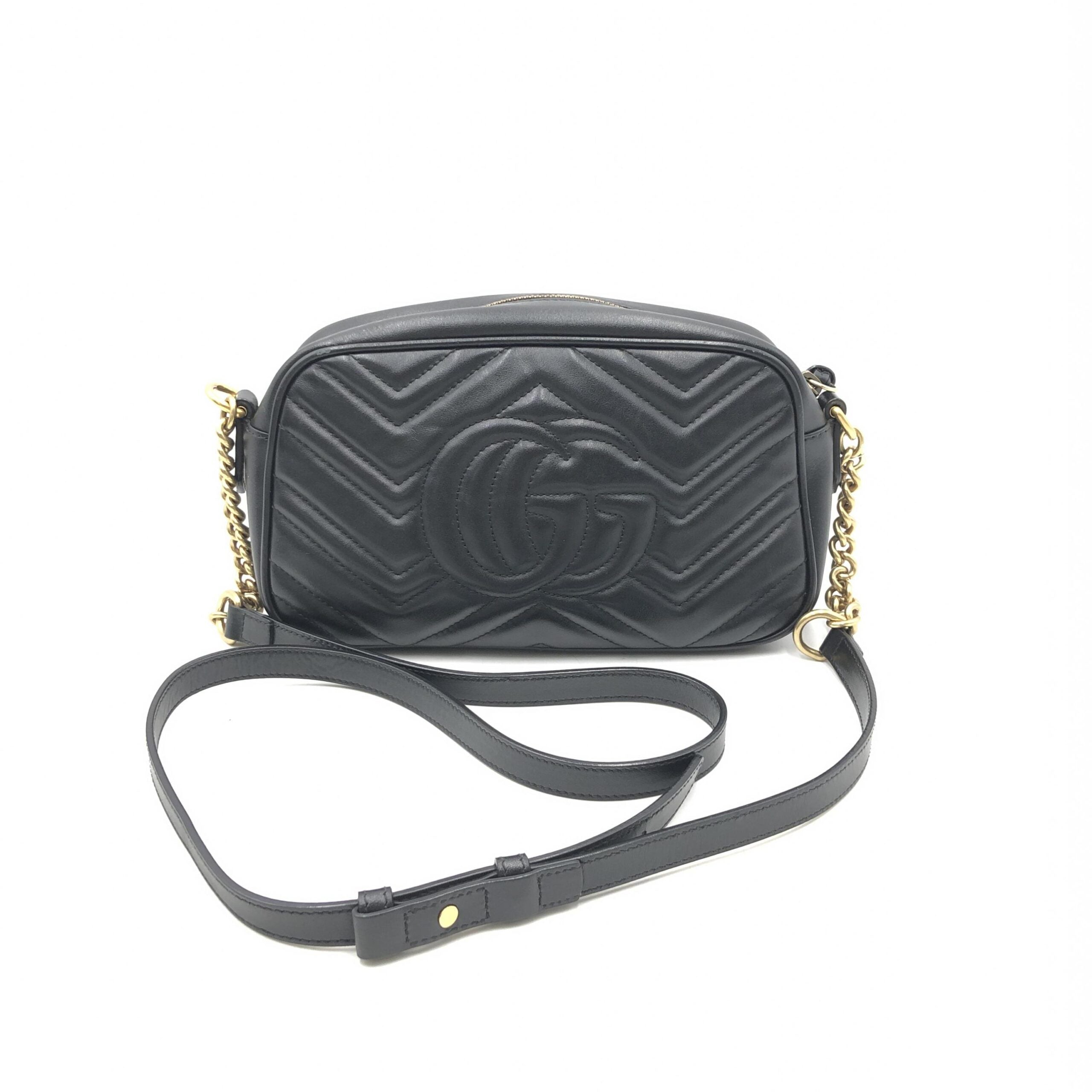 Gucci GG Marmont Small Black Matelasse Camera Bag