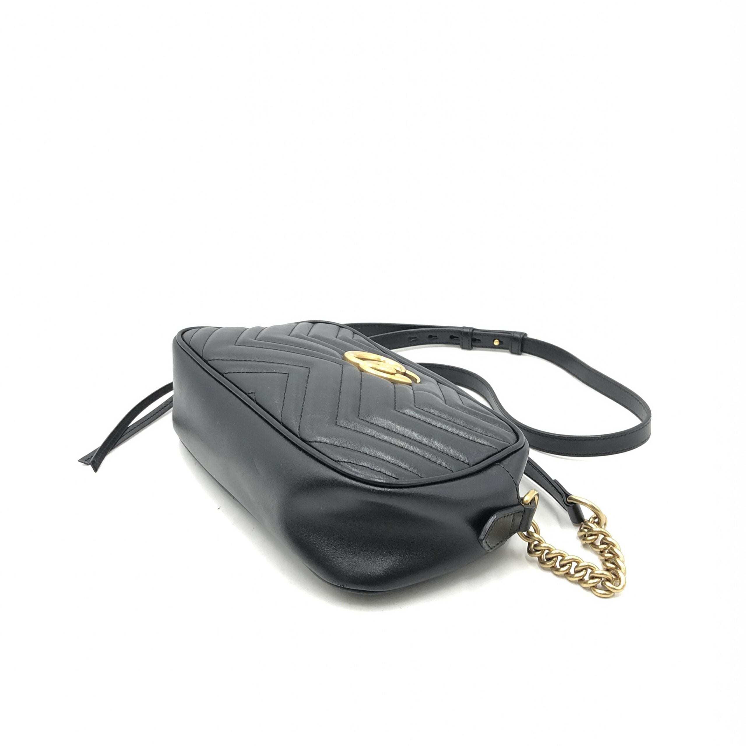 Gucci GG Marmont Small Black Matelasse Camera Bag