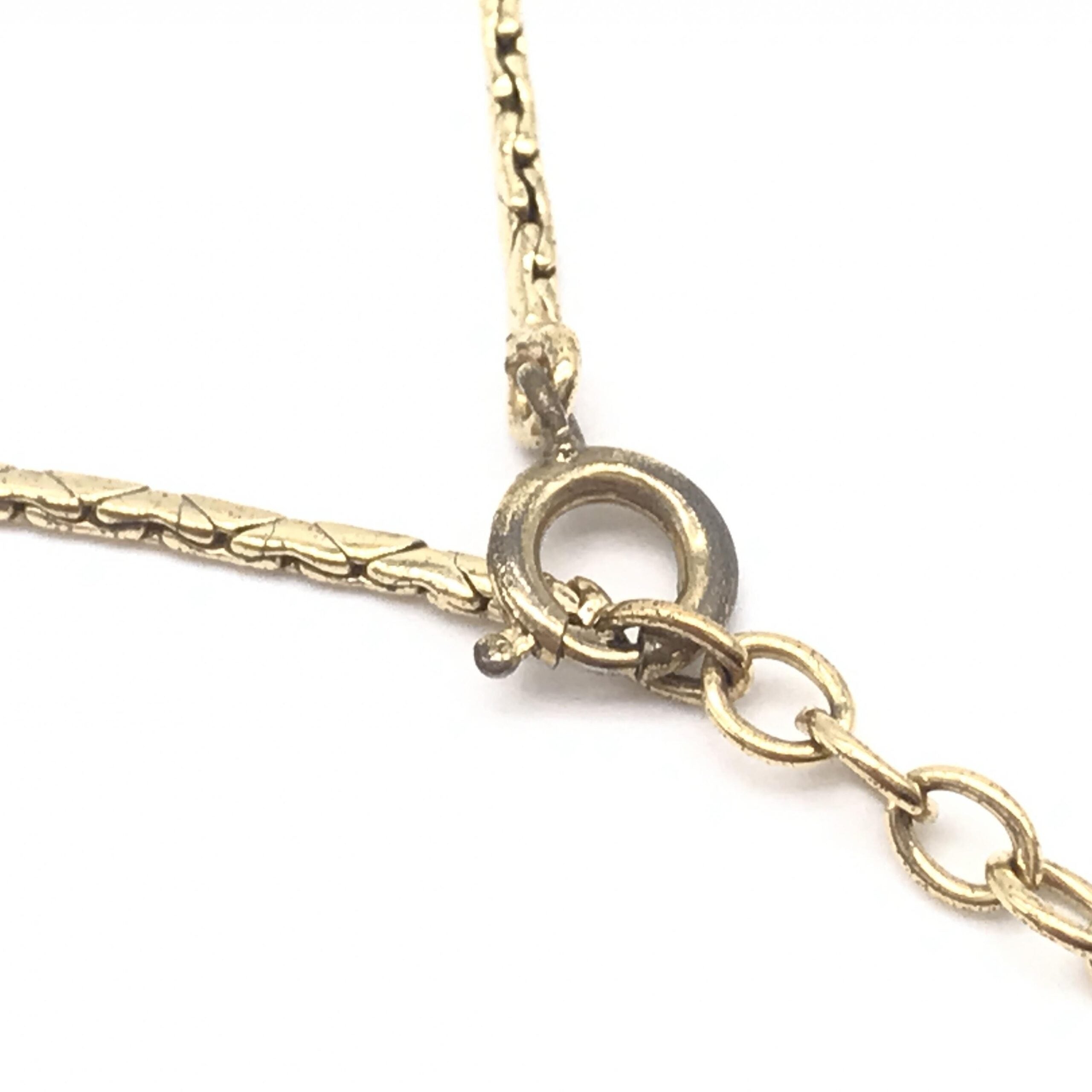 Christian Dior Gold Heart Pendant With Rhinestones