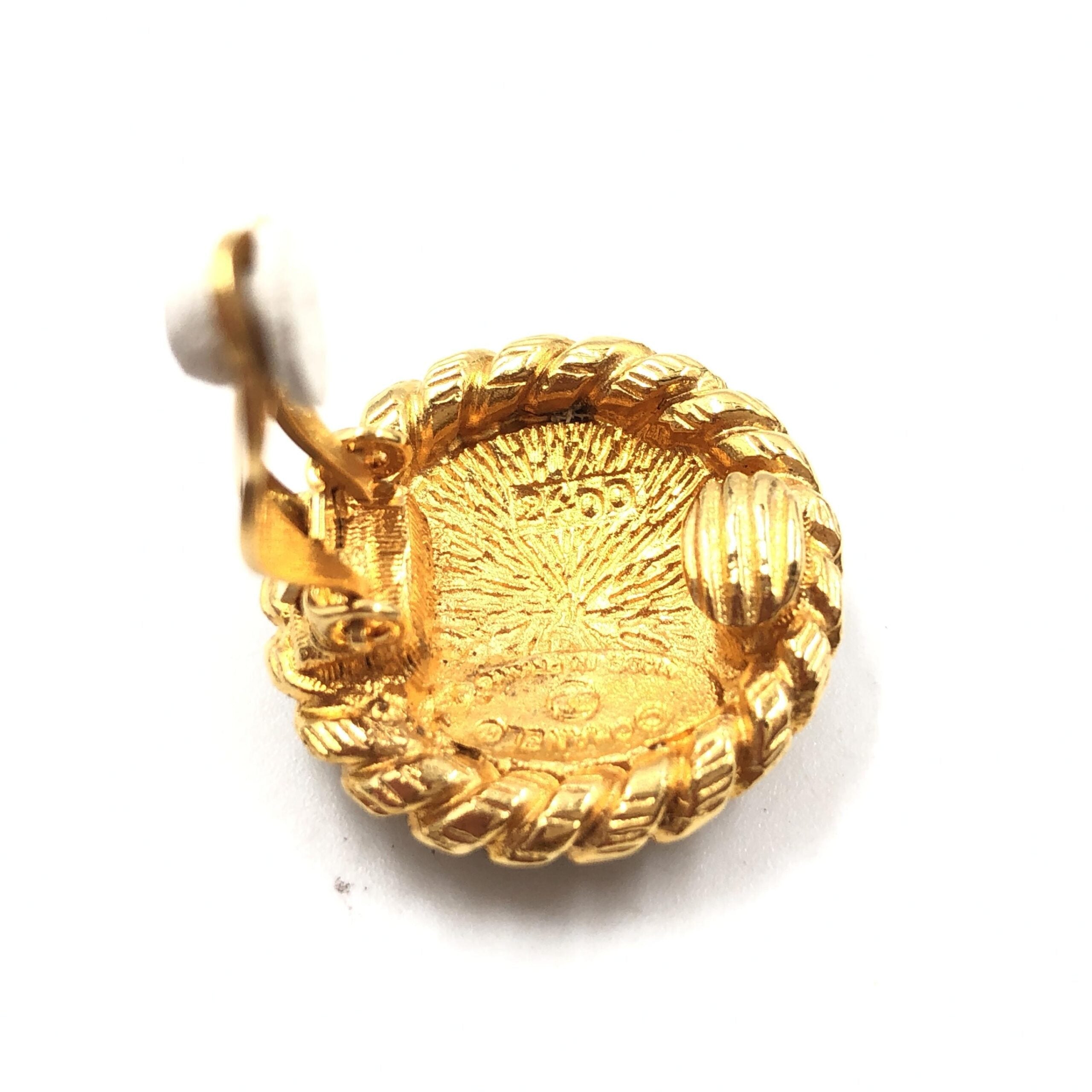 Chanel Gold Plated CC Clip On Earrings