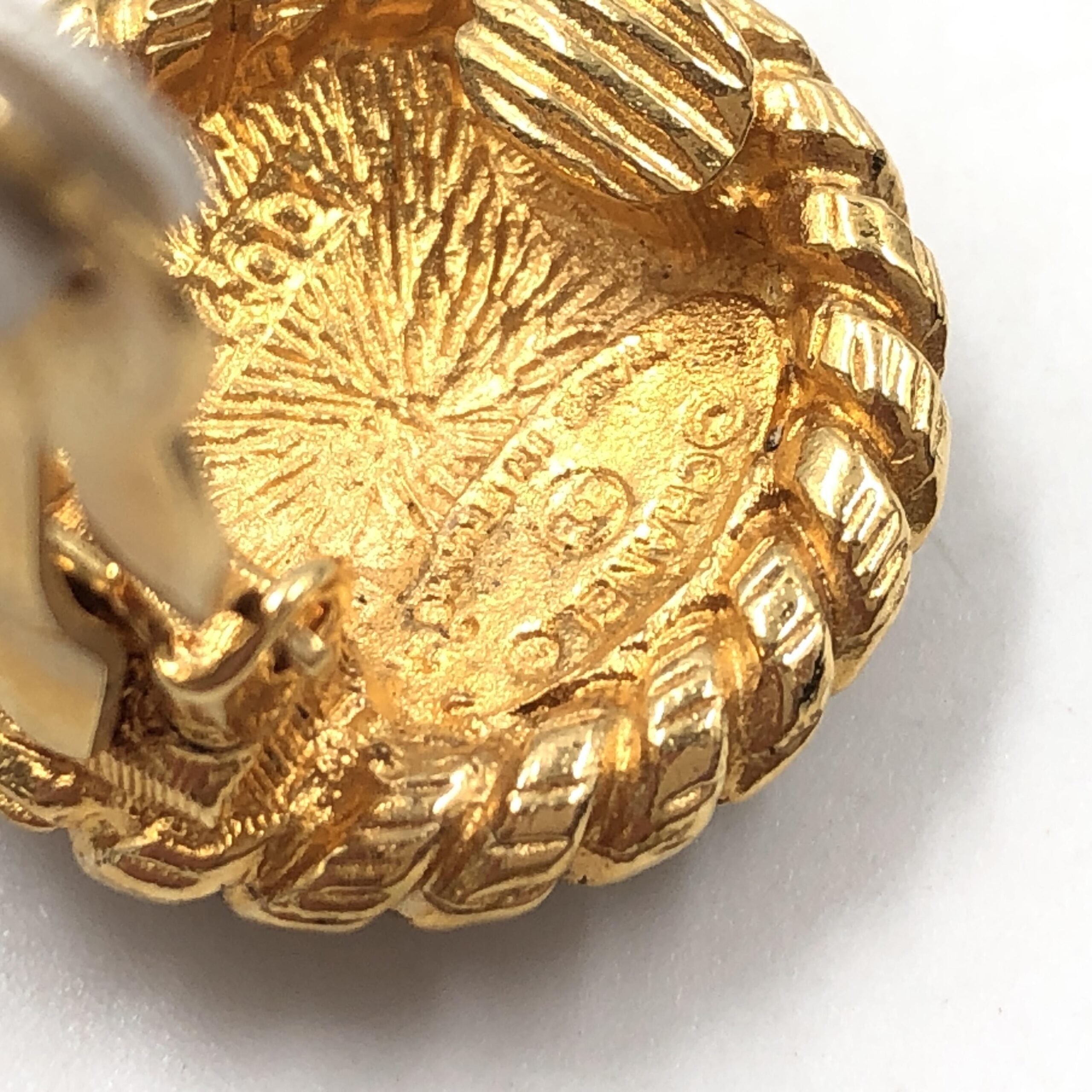 Chanel Gold Plated CC Clip On Earrings