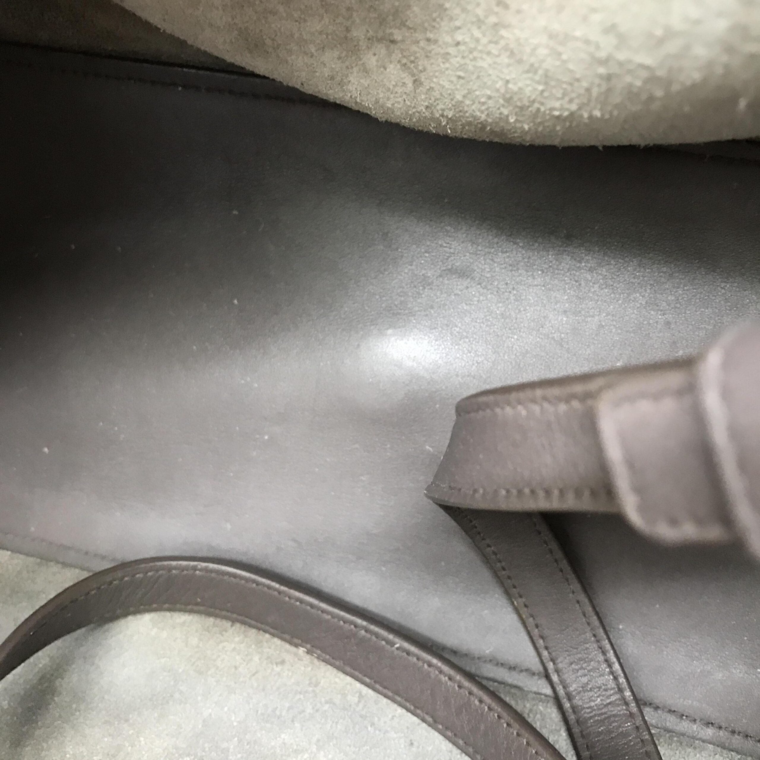 Saint Laurent Grey Leather Petis Cabas Tote With Gold Hardware