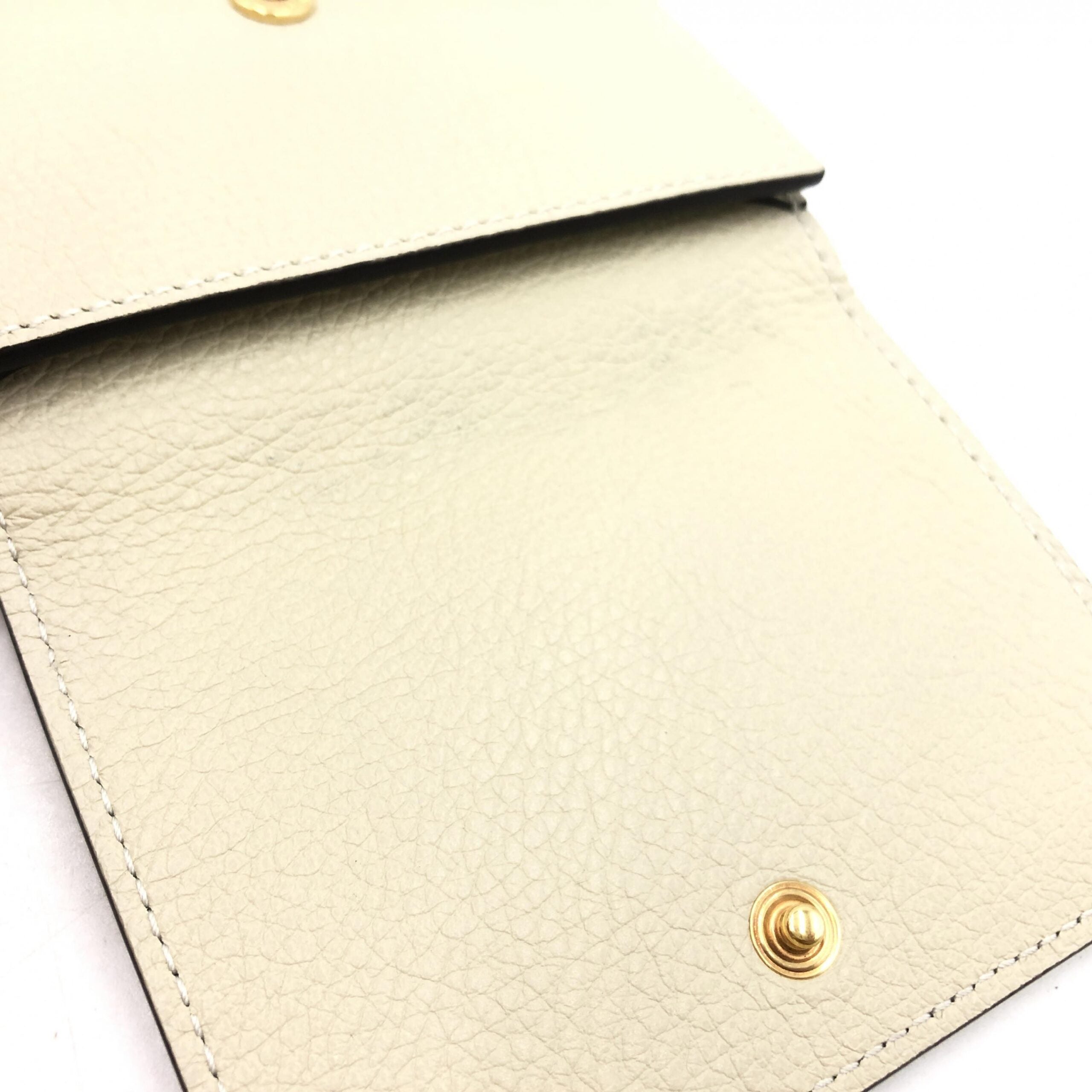Gucci Ivory Leather Tri-Fold Wallet