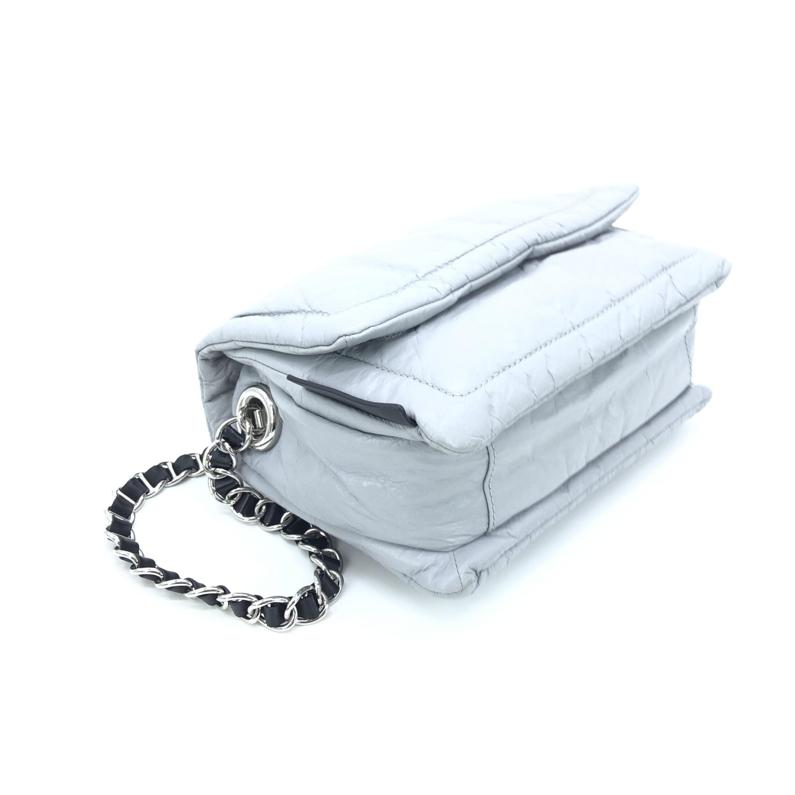 Marc Jacobs Light Grey Padded Chain Shoulder Bag